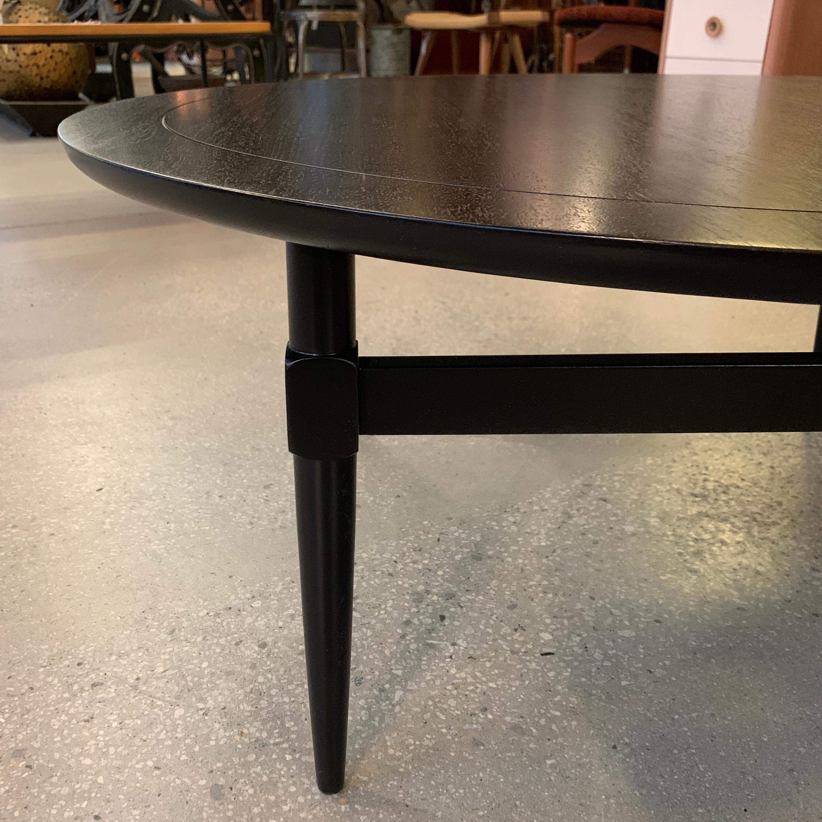 Ebonized Mahogany Round Midcentury Coffee Table 2