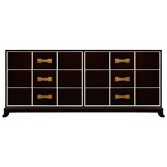 Ebonized Mahogany Six Drawer Dresser by Tommi Parzinger