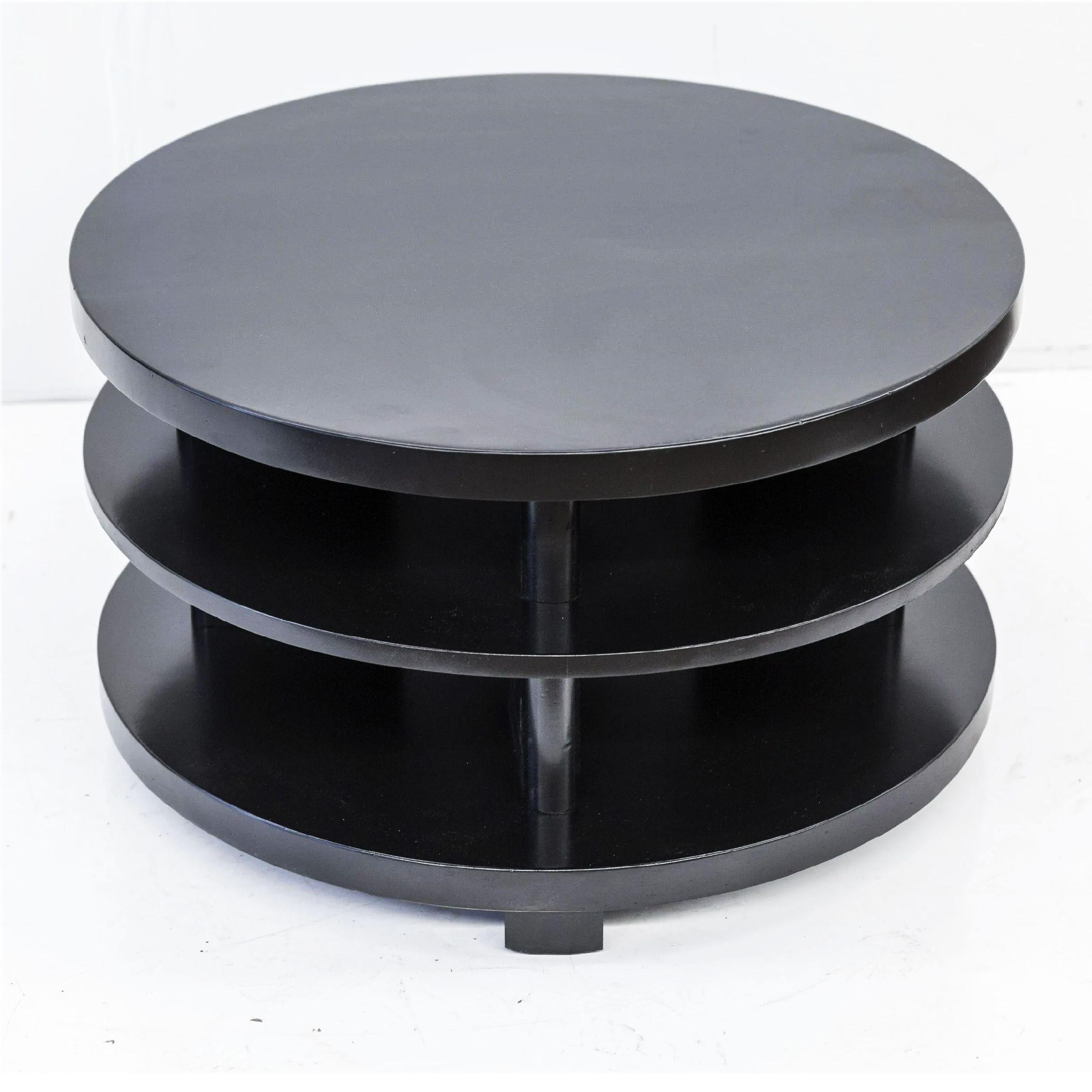 Ebonized mahogany tri-level coffee table, attributed to Paul Laszlo, Brown Saltman Los Angeles, c. 1952.

A pioneering force in the evolution of California Modern, Paul László imbued the more rigid European modernism with plusher comfort and more