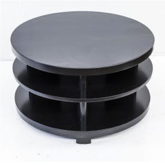 Ebonized Mahogany Tri-Level Round Coffee Table, Paul Laszlo, Brown Saltman LA