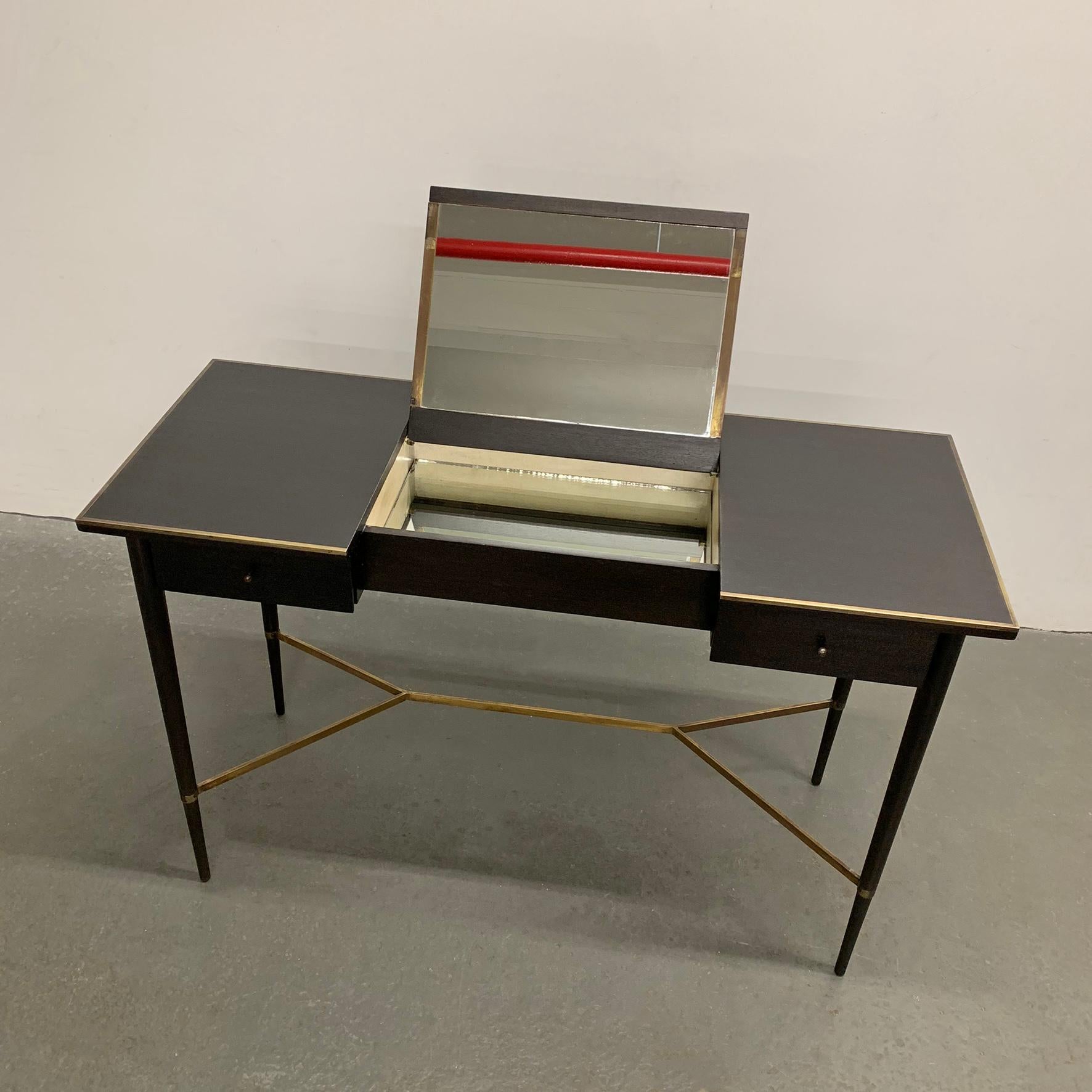 Ebonized Mahogany Vanity Table by Paul McCobb for Calvin, Irwin Collection 3