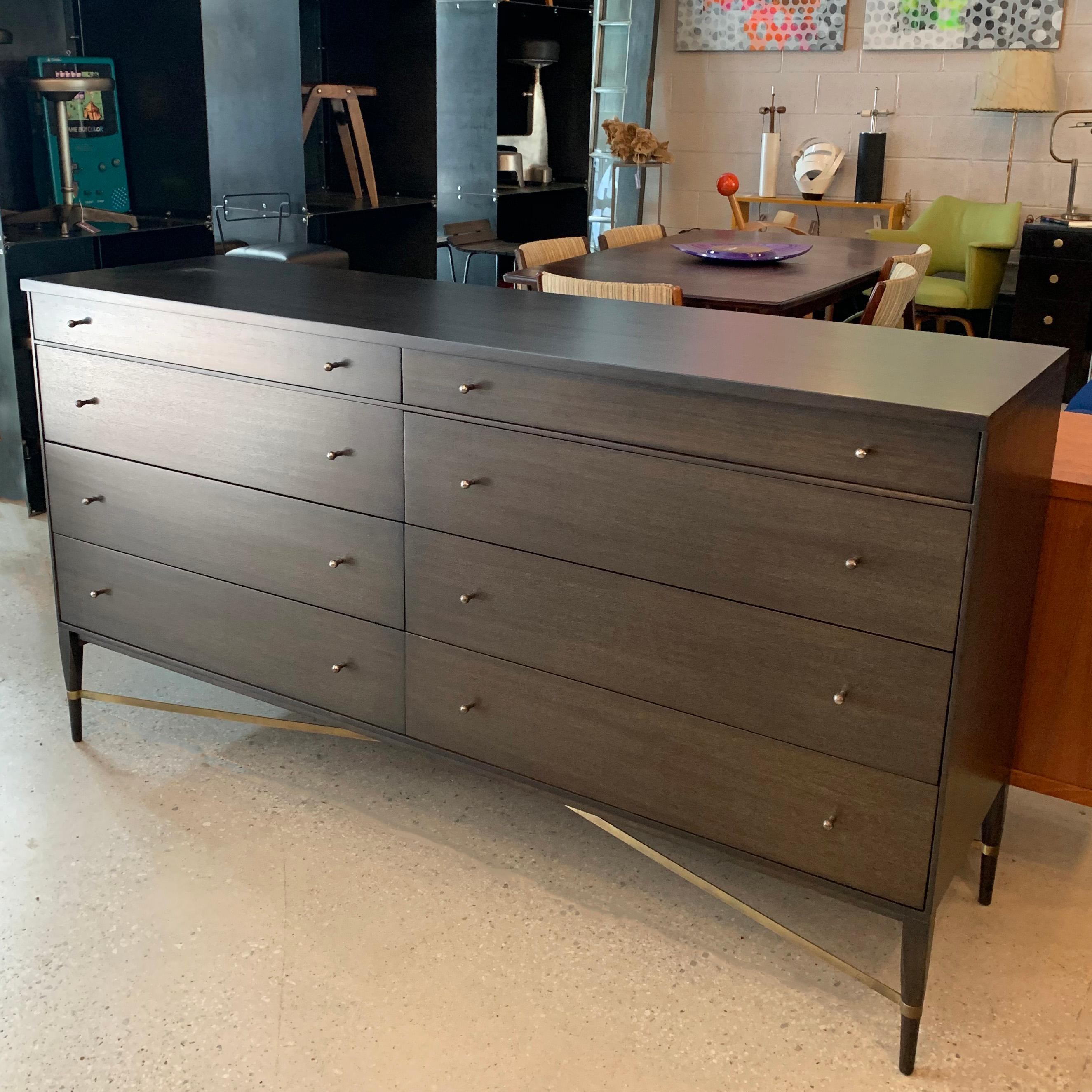 Ebonized Maple and Brass Dresser by Paul McCobb for Calvin In Good Condition In Brooklyn, NY