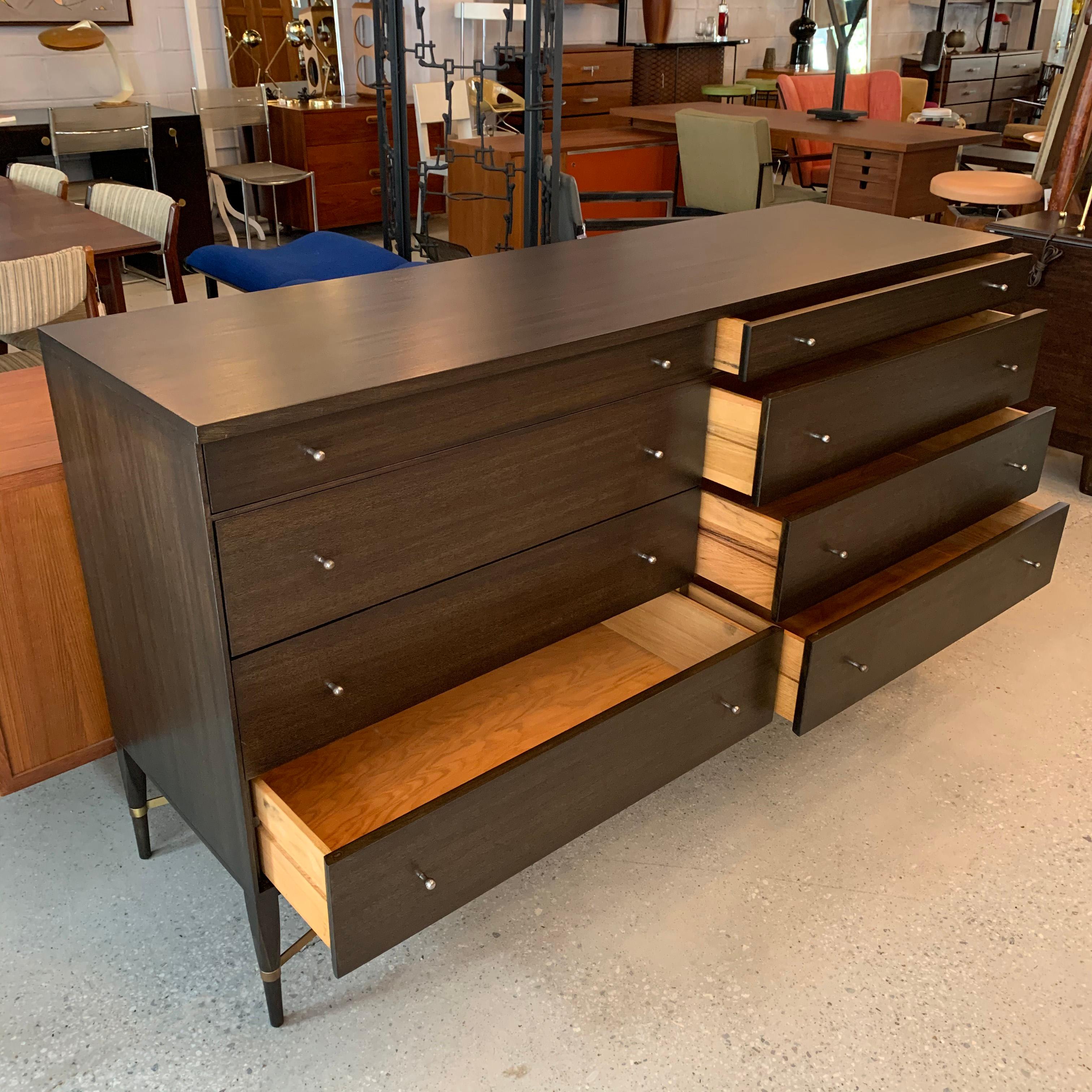 Ebonized Maple and Brass Dresser by Paul McCobb for Calvin 2