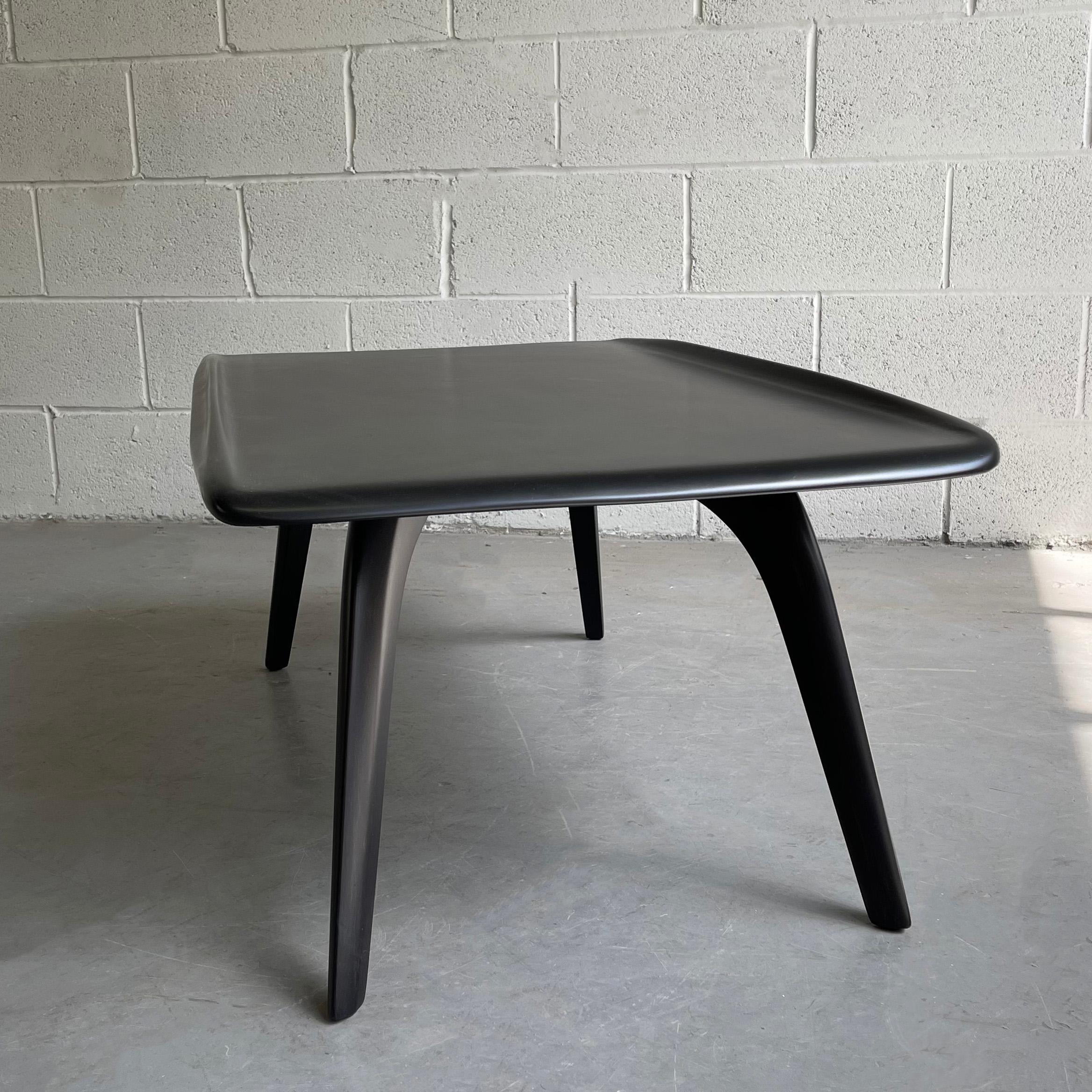 Ebonized Maple Heywood Wakefield Wishbone Coffee Table In Good Condition In Brooklyn, NY