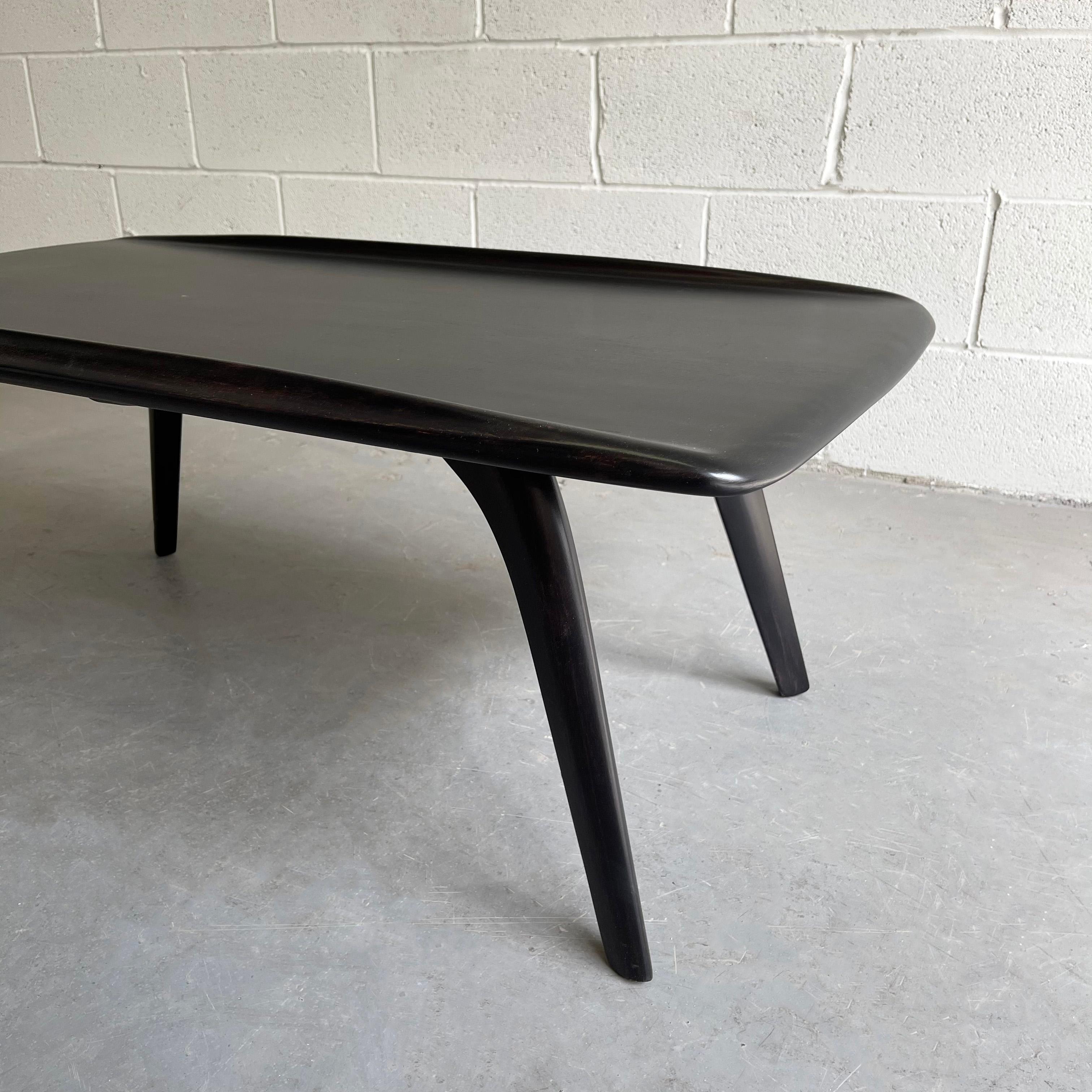Ebonized Maple Heywood Wakefield Wishbone Coffee Table 2