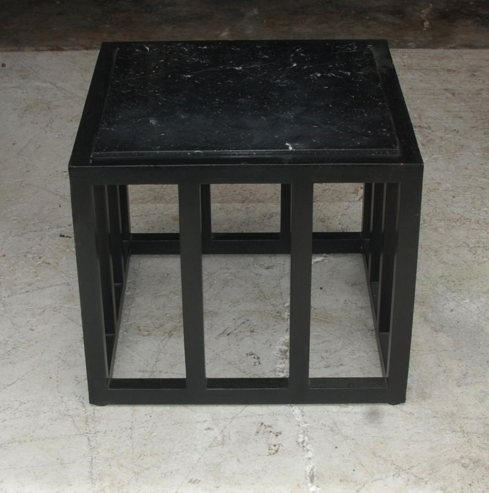 North American Ebonized Marble Side Table For Sale