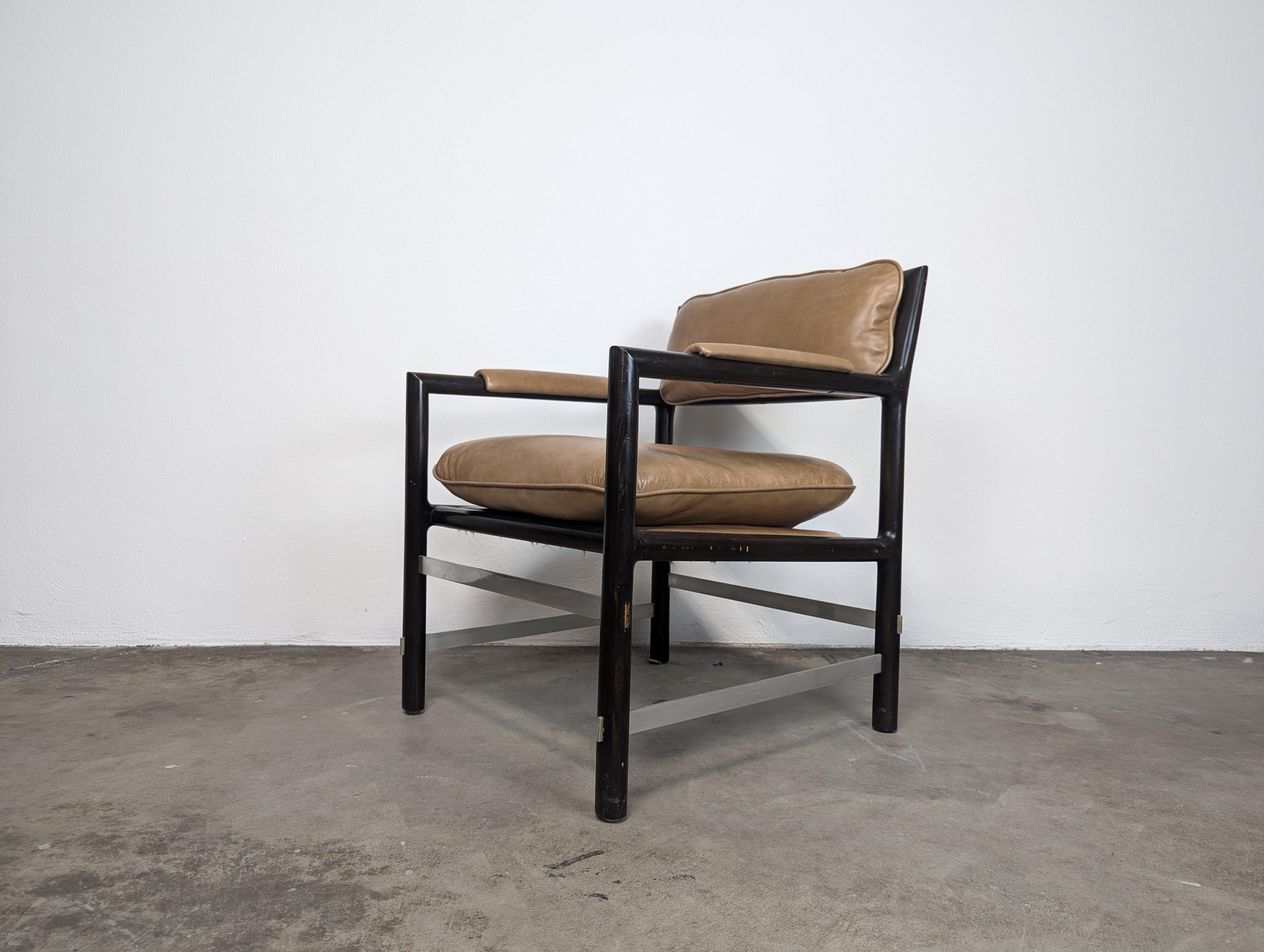 Sillón moderno de mediados de siglo ebonizado de Edward Wormley para Dunbar, c1960s Estadounidense en venta