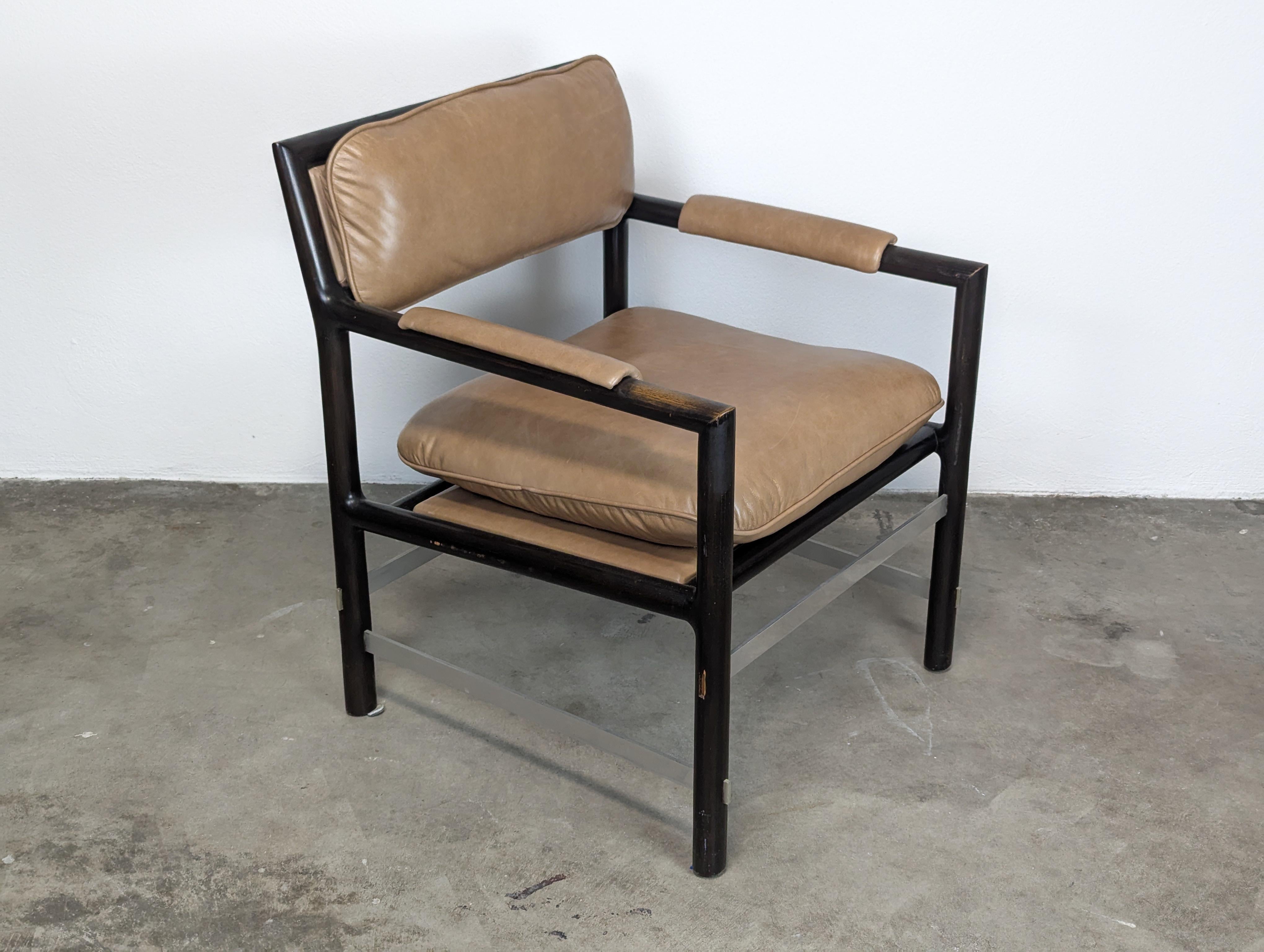 Sillón moderno de mediados de siglo ebonizado de Edward Wormley para Dunbar, c1960s en venta 1