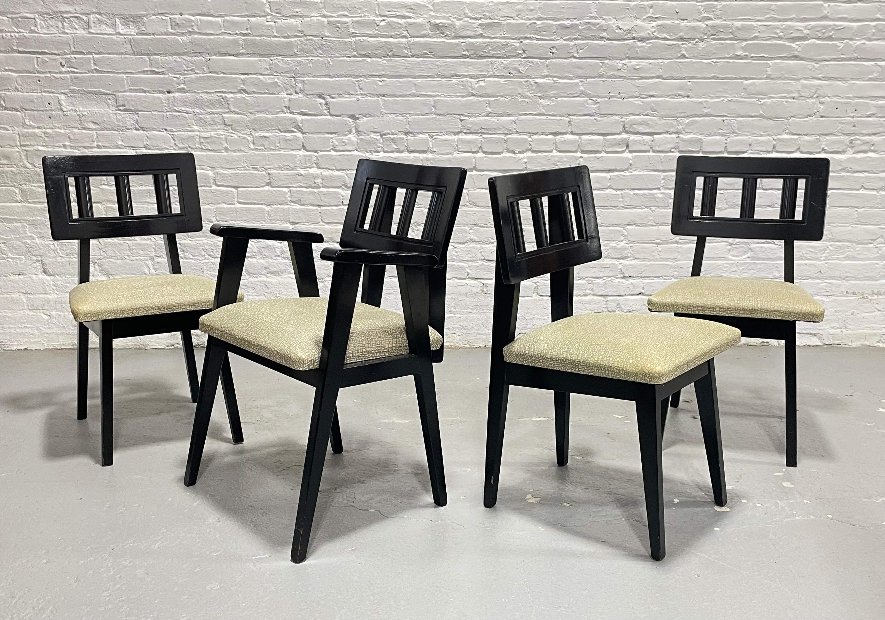 EBONIZED Mid Century Modern DINING CHAIRS, c. 1950's, Set/4 For Sale 4