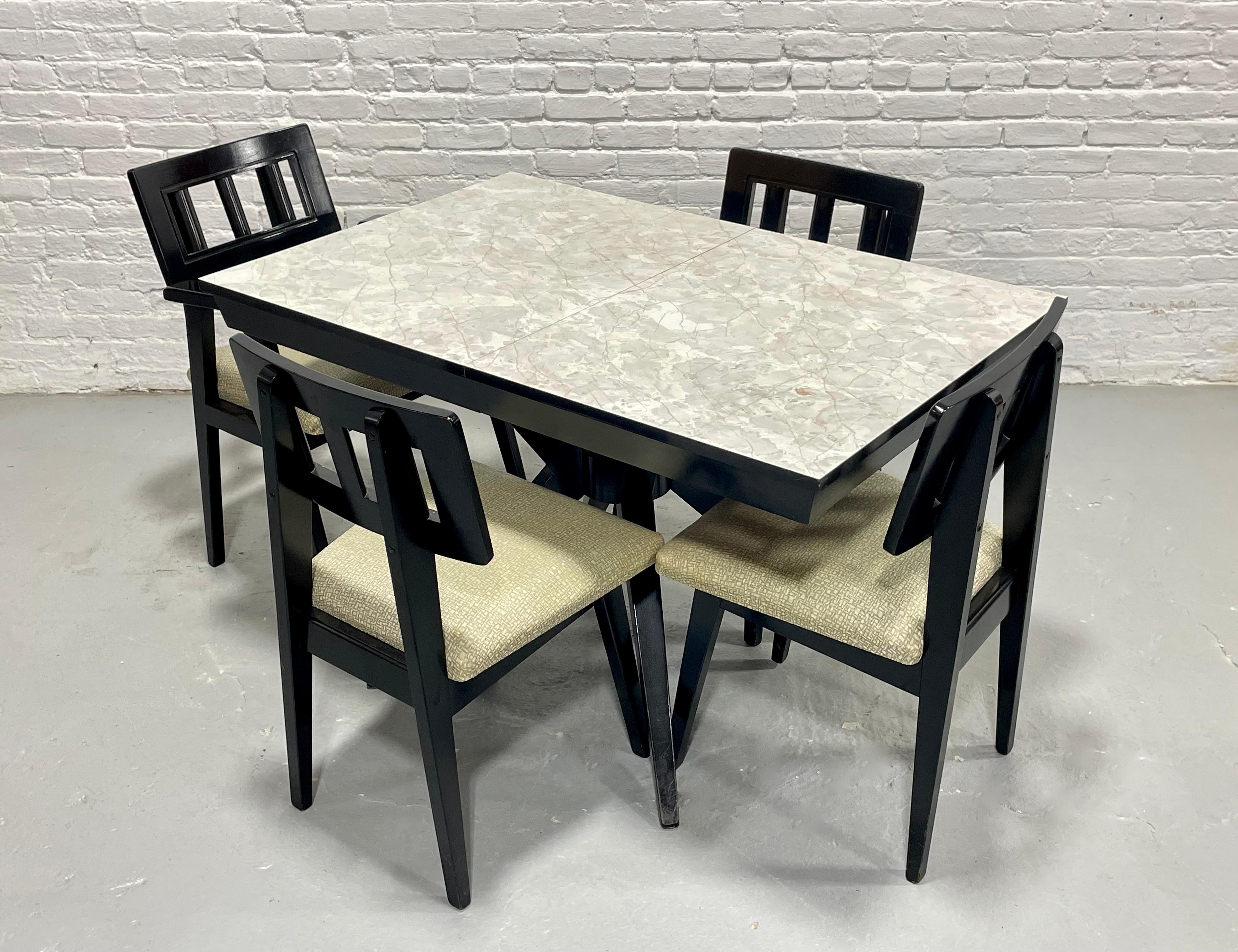 EBONIZED Mid Century Modern DINING CHAIRS, c. 1950's, Set/4 For Sale 5