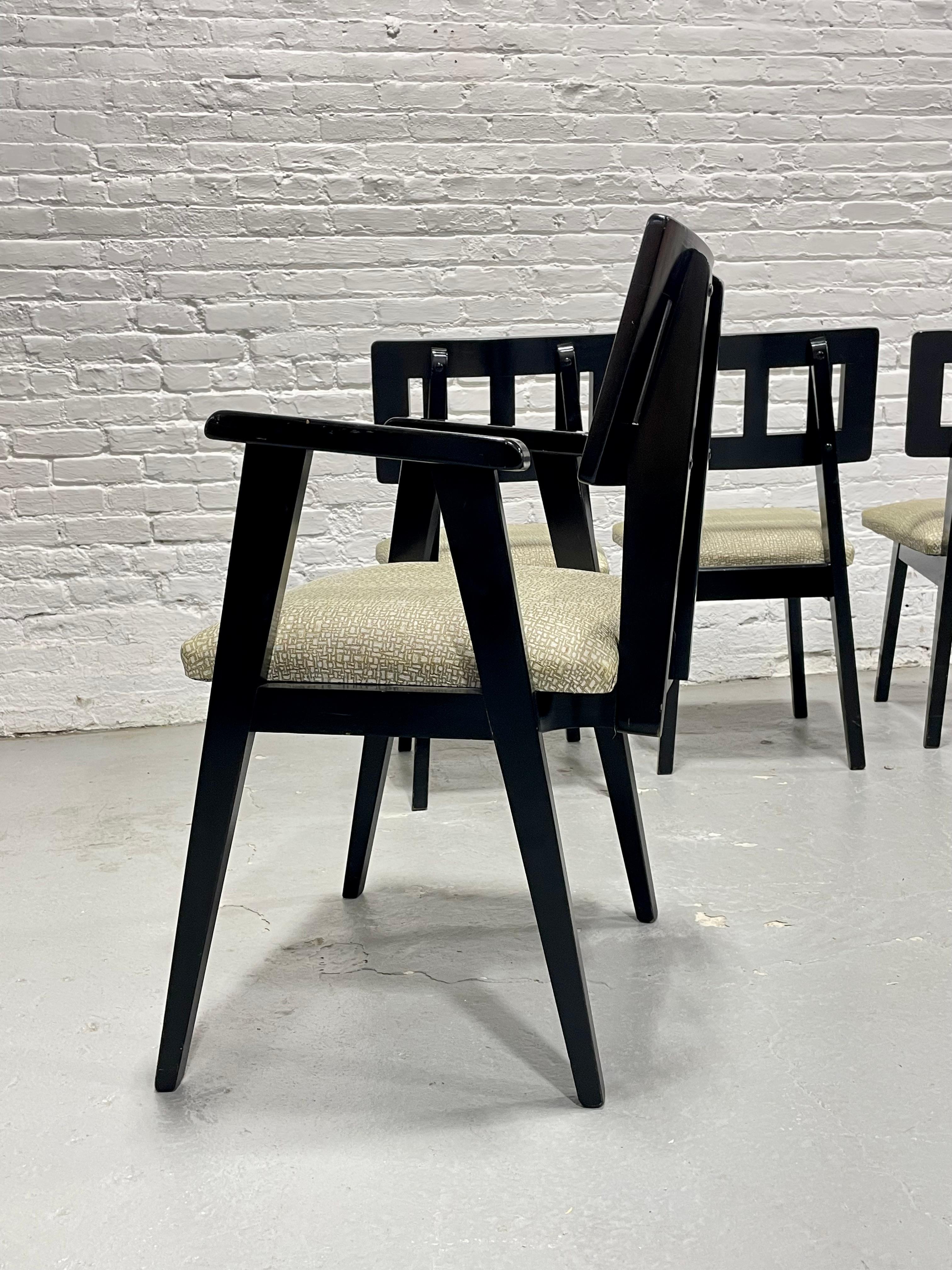 EBONIZED Mid Century Modern DINING CHAIRS, c. 1950's, Set/4 For Sale 2