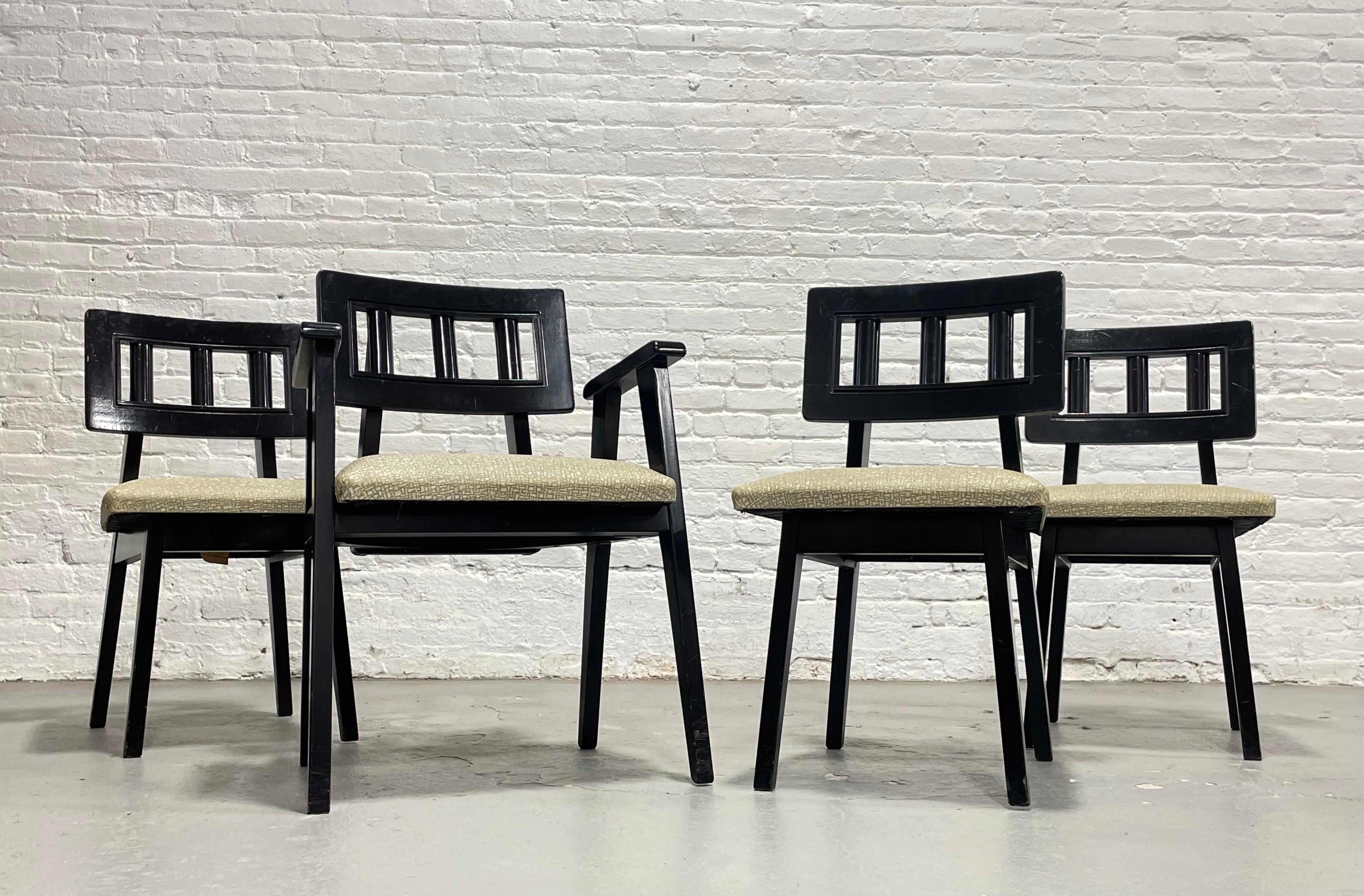 EBONIZED Mid Century Modern DINING CHAIRS, c. 1950's, Set/4 For Sale 3