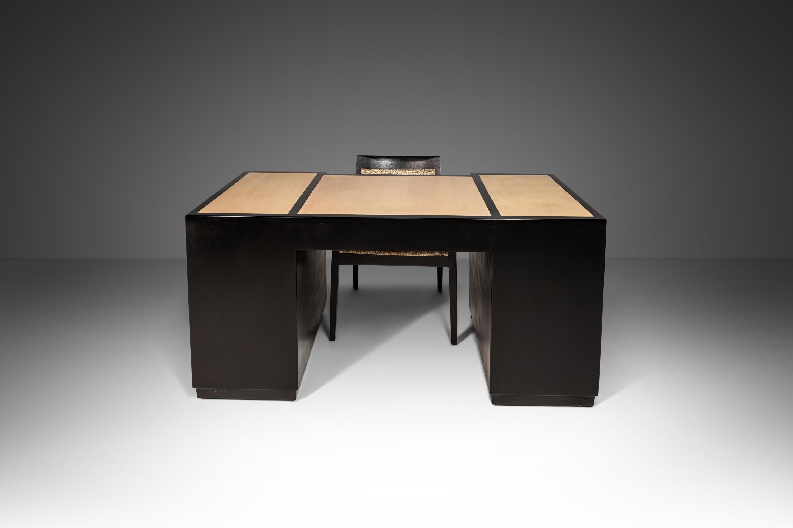 Ebonized Mid-Century Modern Executive / Campaign Desk by Edward Wormley  For Sale 11