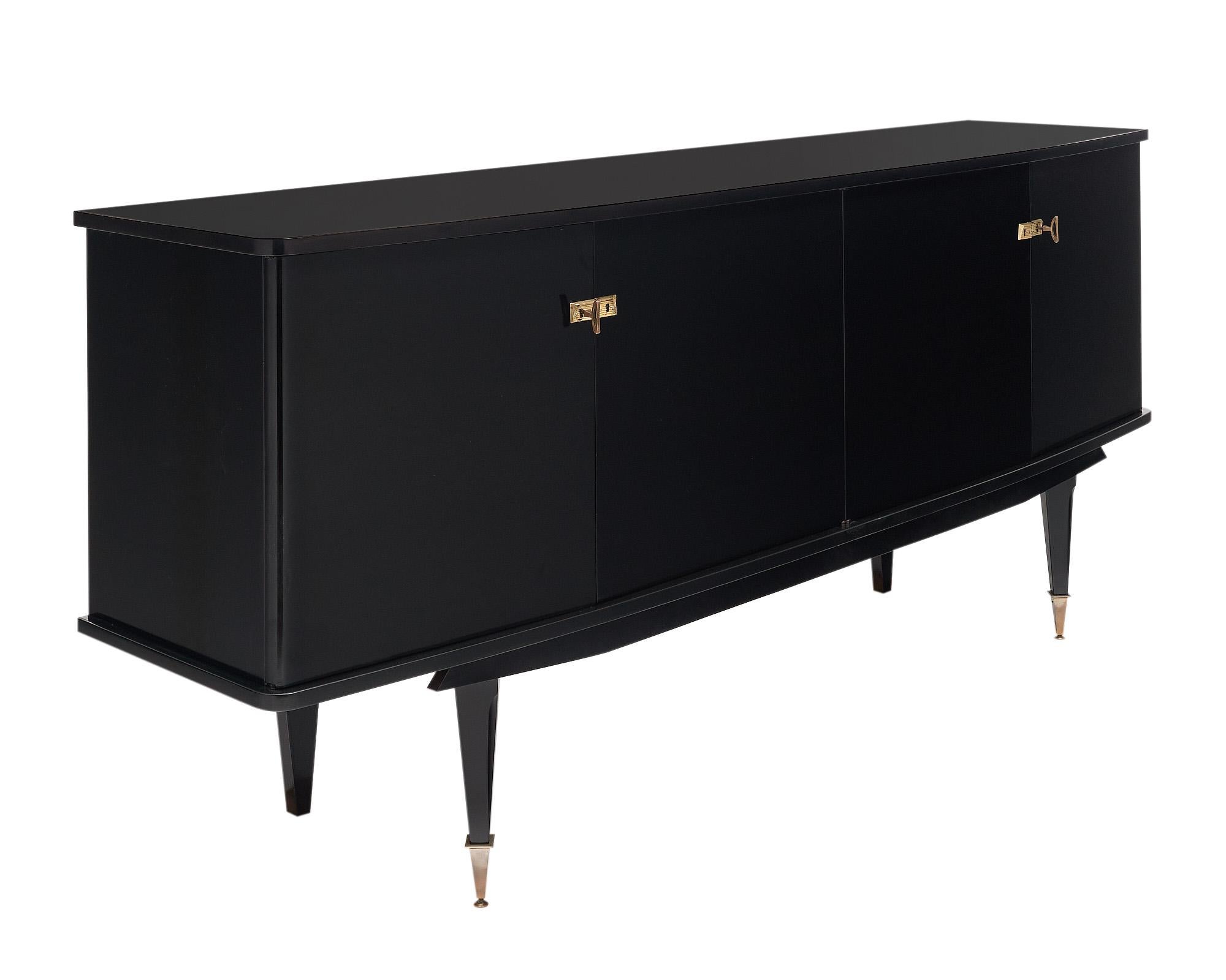 Ebonized Mid-Century Modern French Buffet In Good Condition For Sale In Austin, TX