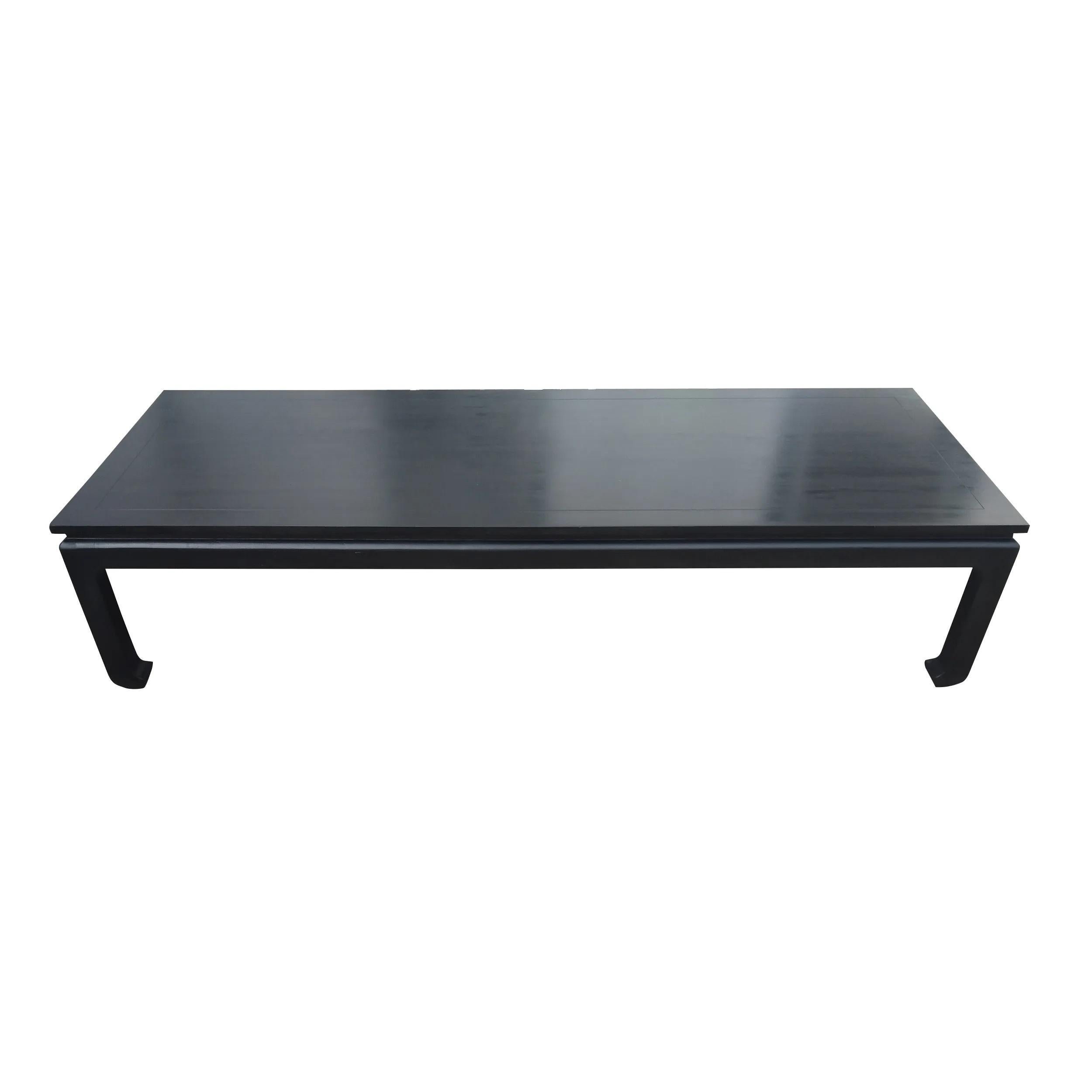 Ebonized Ming Style Coffee Table In Good Condition For Sale In Pasadena, TX