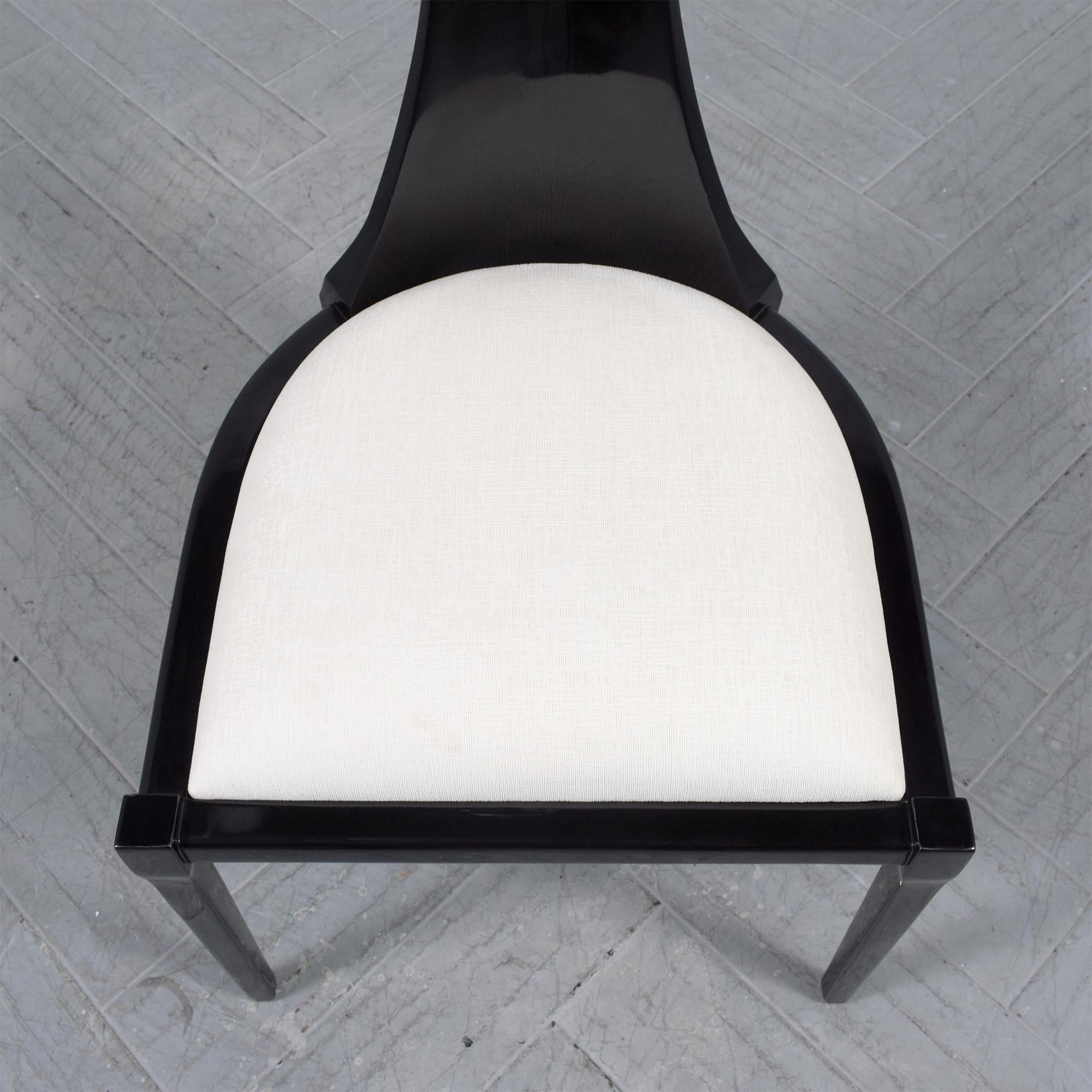 Ebonized Modernism Side Chair: Refinished Bent Wood with High Backrest Design For Sale 2