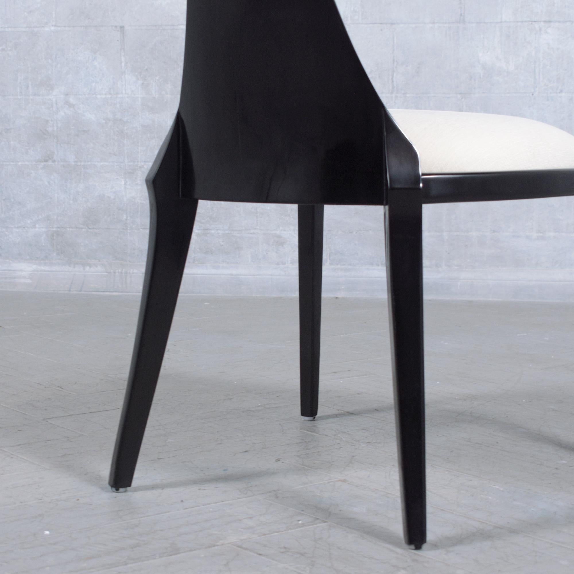 Ebonized Modernism Side Chair: Refinished Bent Wood with High Backrest Design For Sale 4