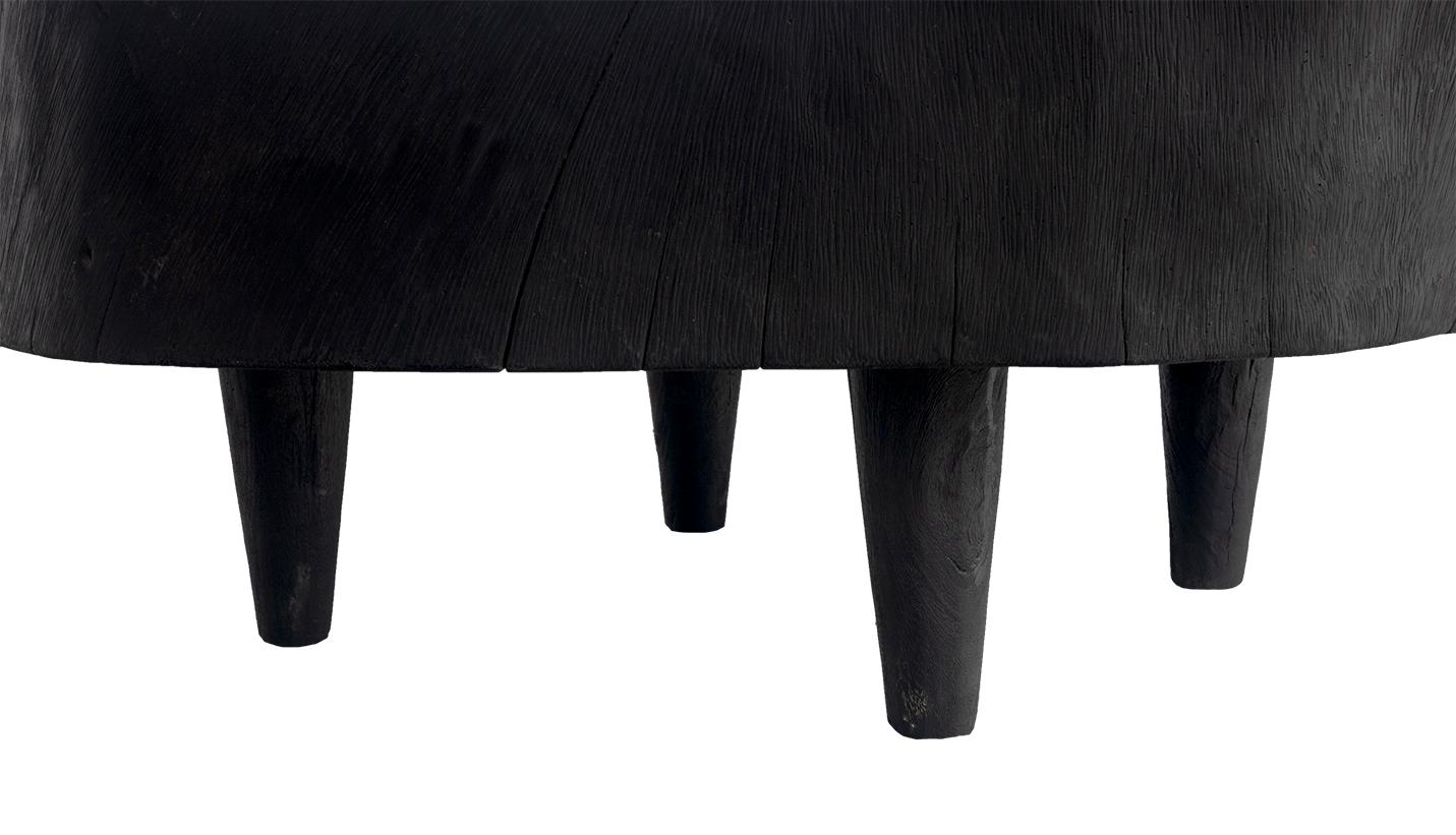 Ebonized Monumental Lychee Wood Coffee Table In Good Condition For Sale In Dallas, TX
