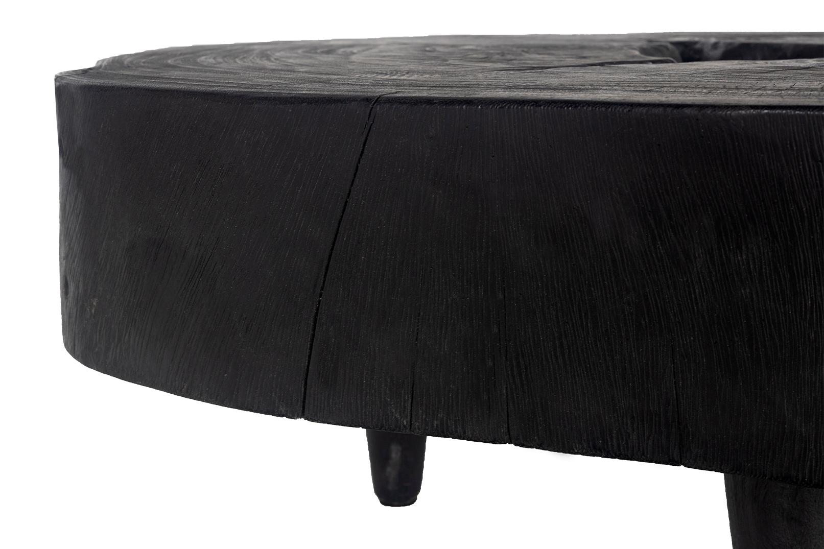 Ebonized Monumental Lychee Wood Coffee Table For Sale 1