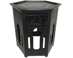 Ebonized Moorish Style Tabouret Side Table
