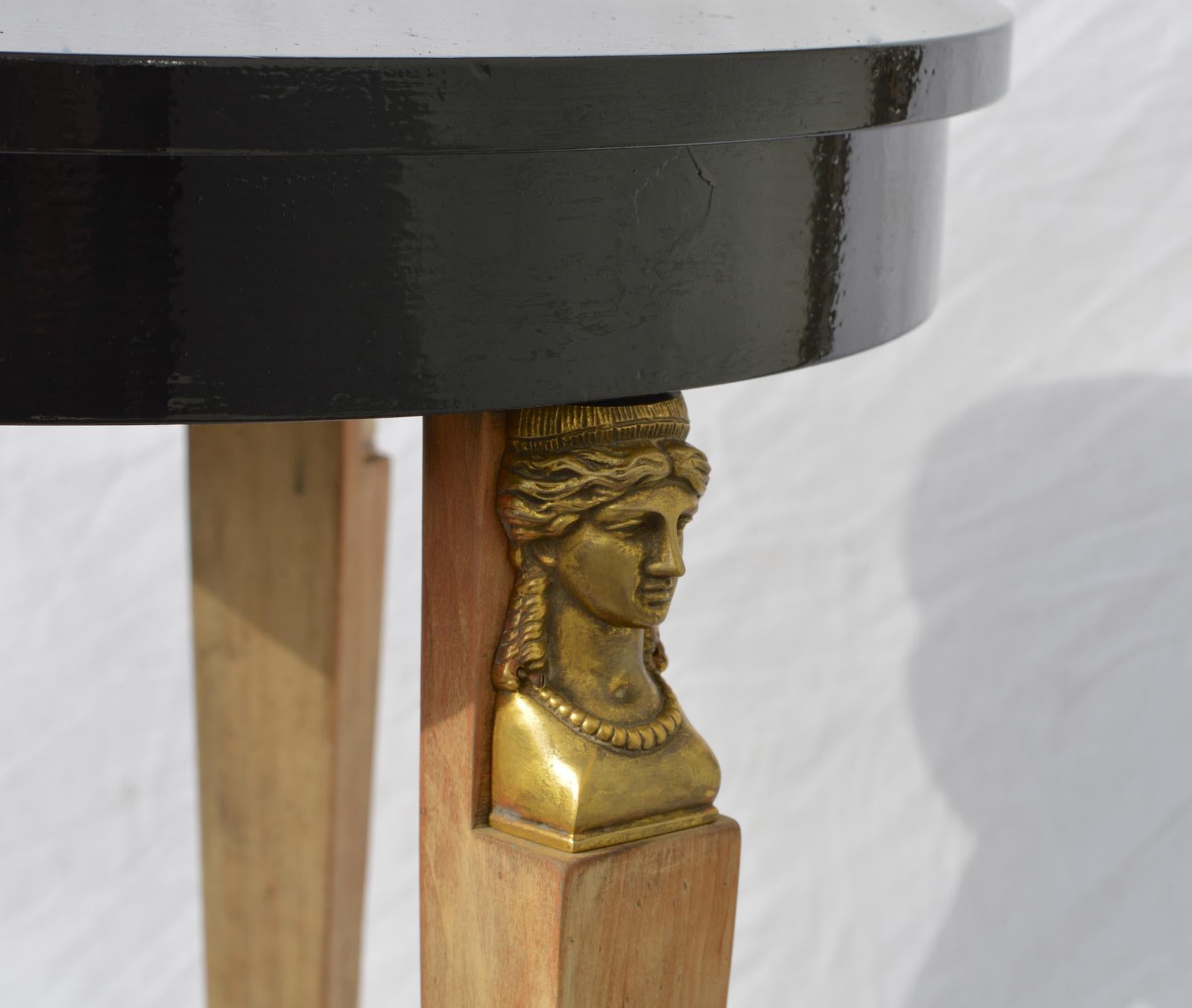 Ebonized Neoclassical Side Table by Baker For Sale 4