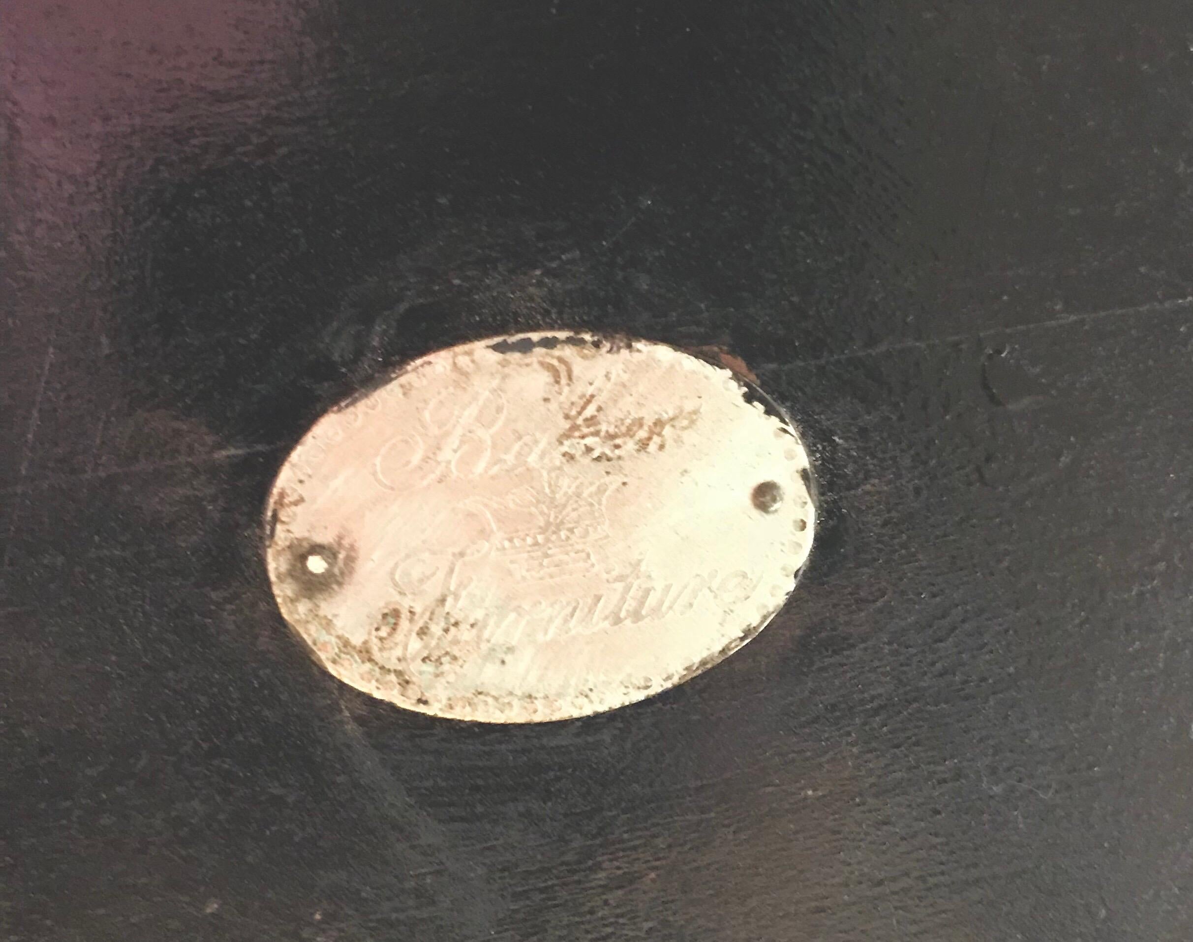 Ebonized Neoclassical Side Table by Baker For Sale 5