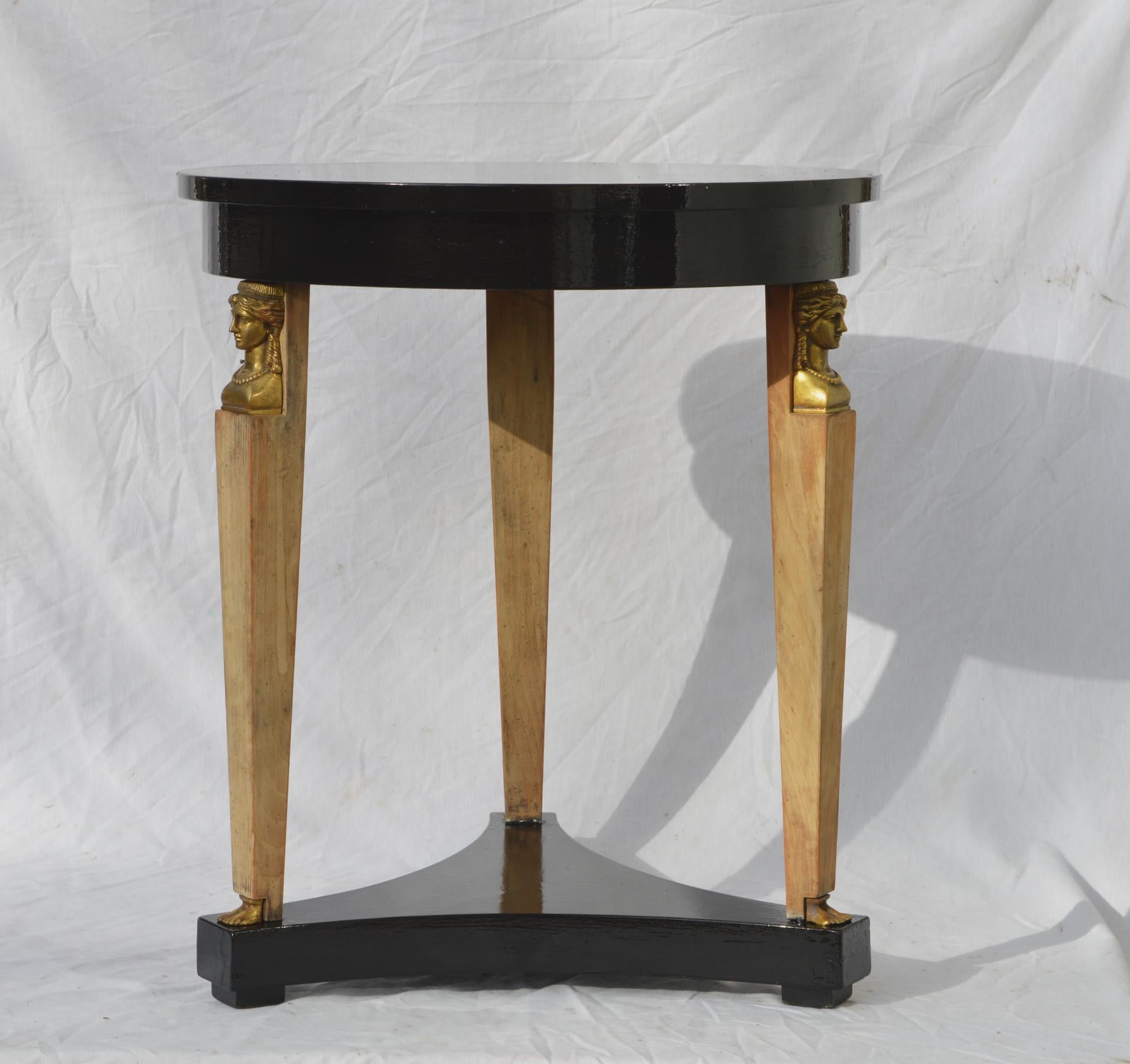 American Ebonized Neoclassical Side Table by Baker For Sale
