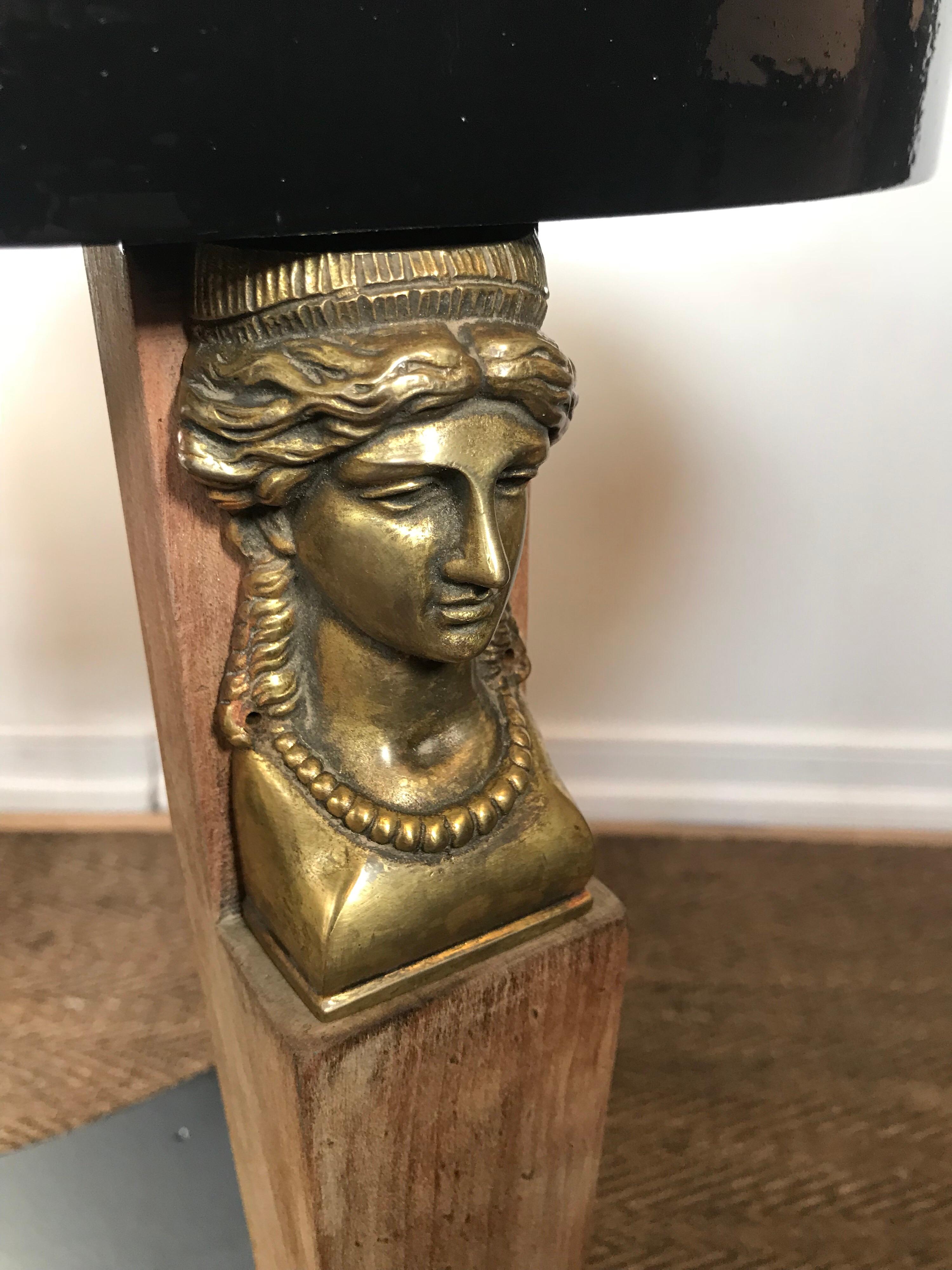 20th Century Ebonized Neoclassical Side Table by Baker For Sale