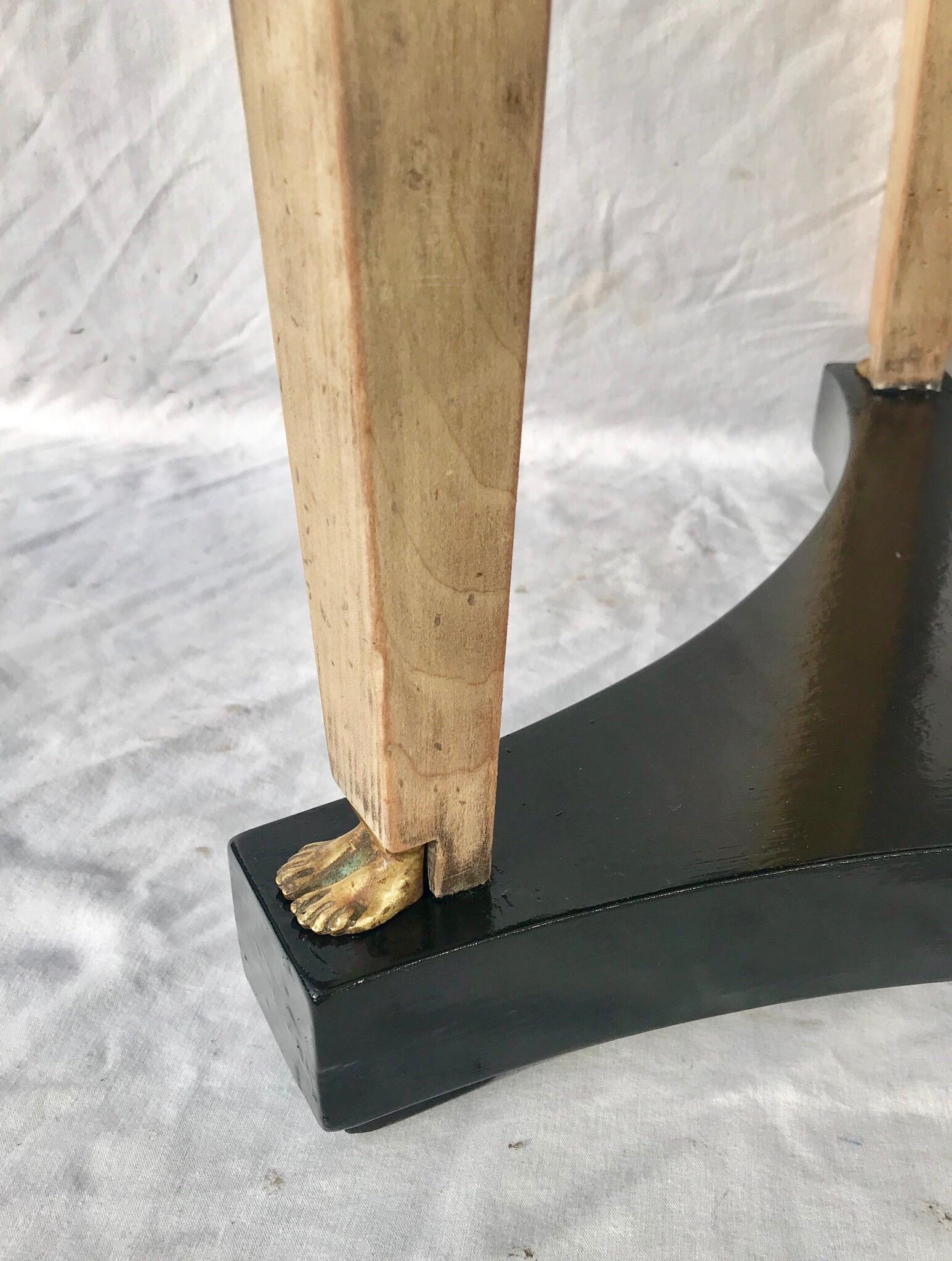 Ebonized Neoclassical Side Table by Baker For Sale 1