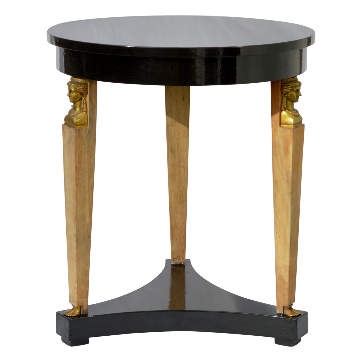 Ebonized Neoclassical Side Table by Baker For Sale