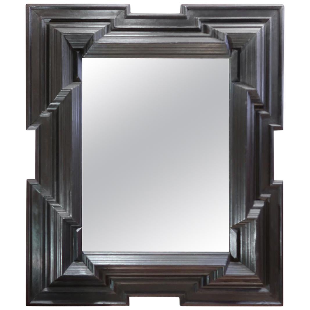 Ebonized Neoclassical Wall Mirror, Netherlands, 19th Century For Sale