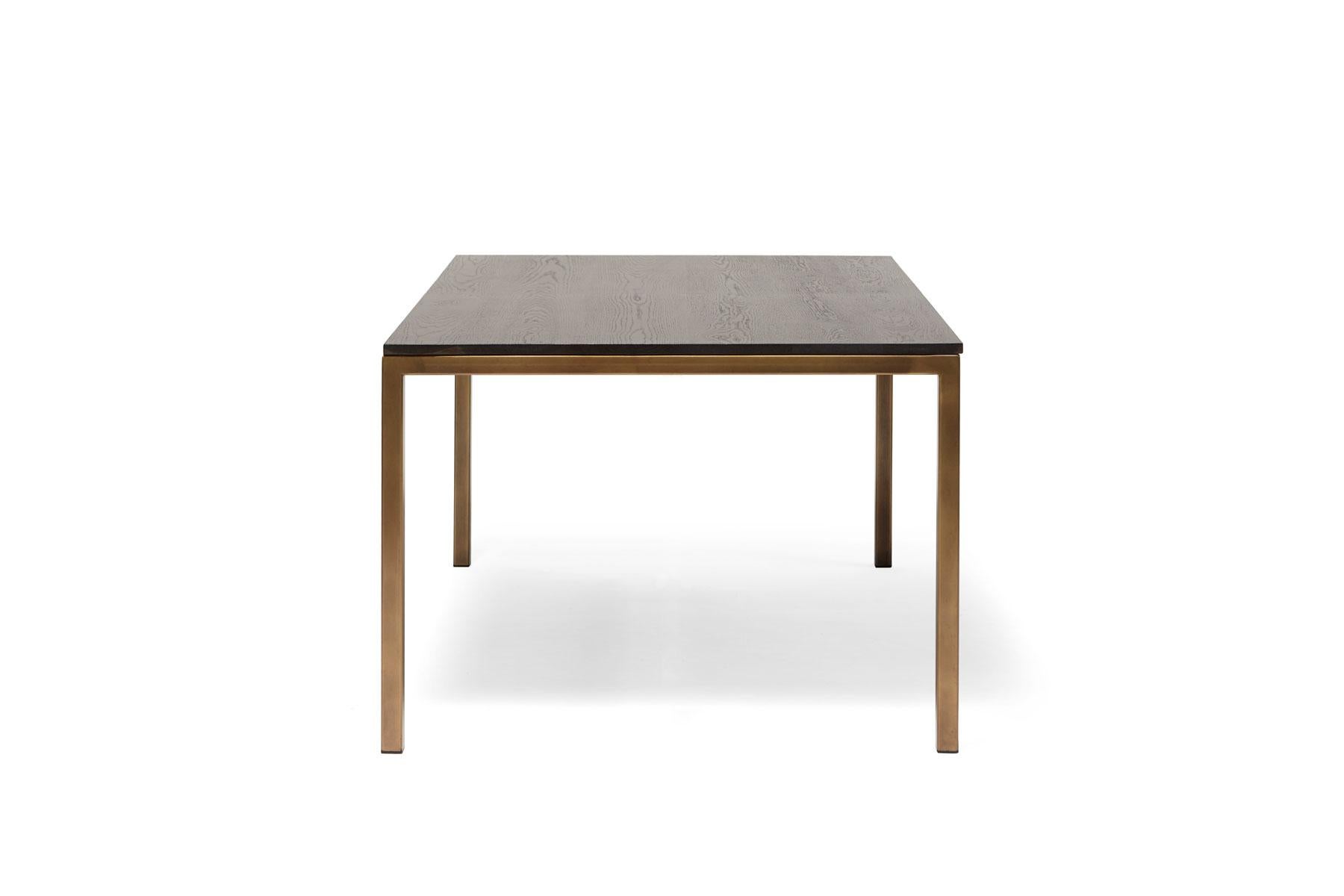brushed brass dining table