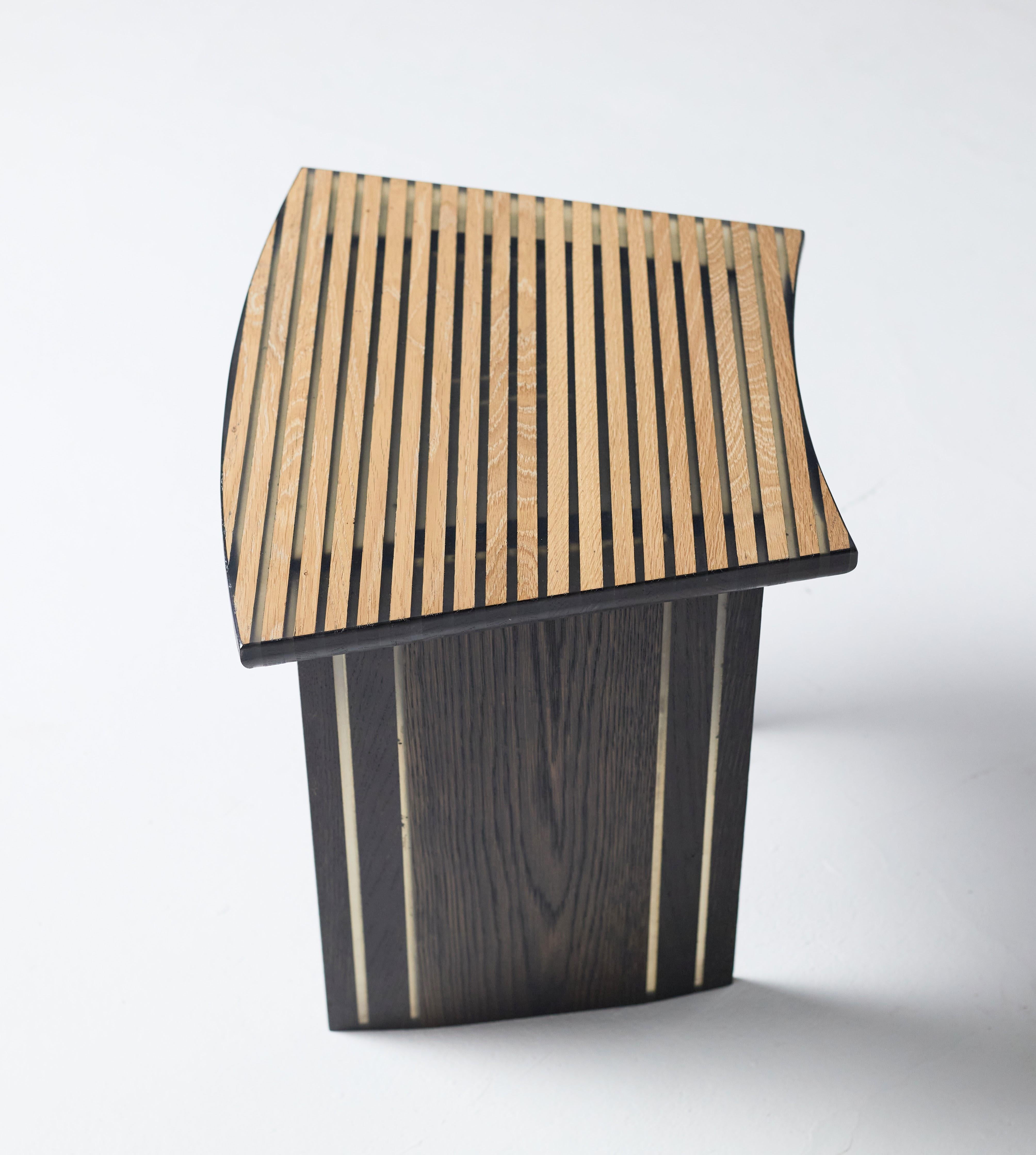 Ebonized oak and resin stools by Jonathan Field 5