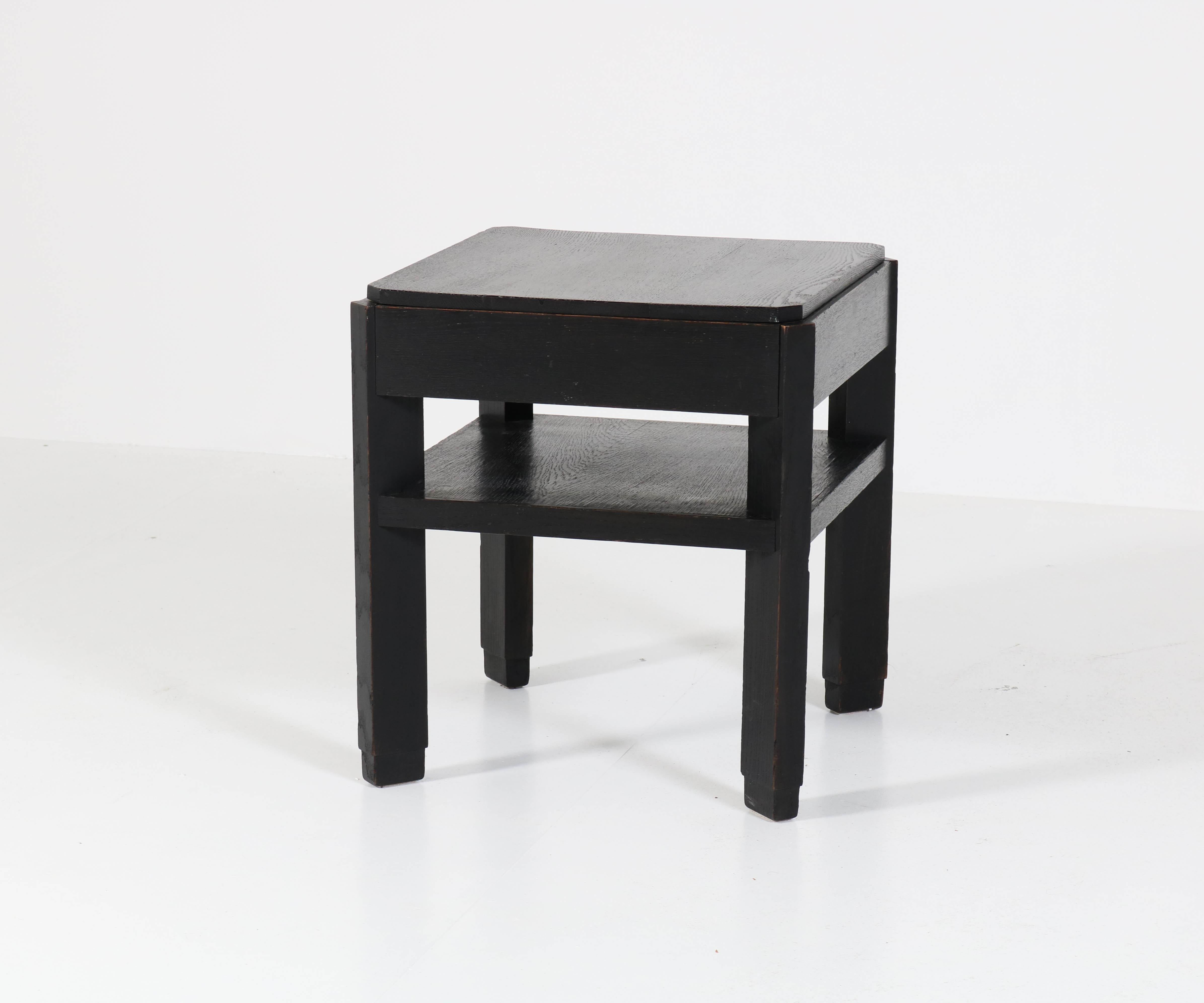 Ebonized Oak Art Deco Haagse School Coffee Table by Frits Spanjaard for L.O.V. (Niederländisch)