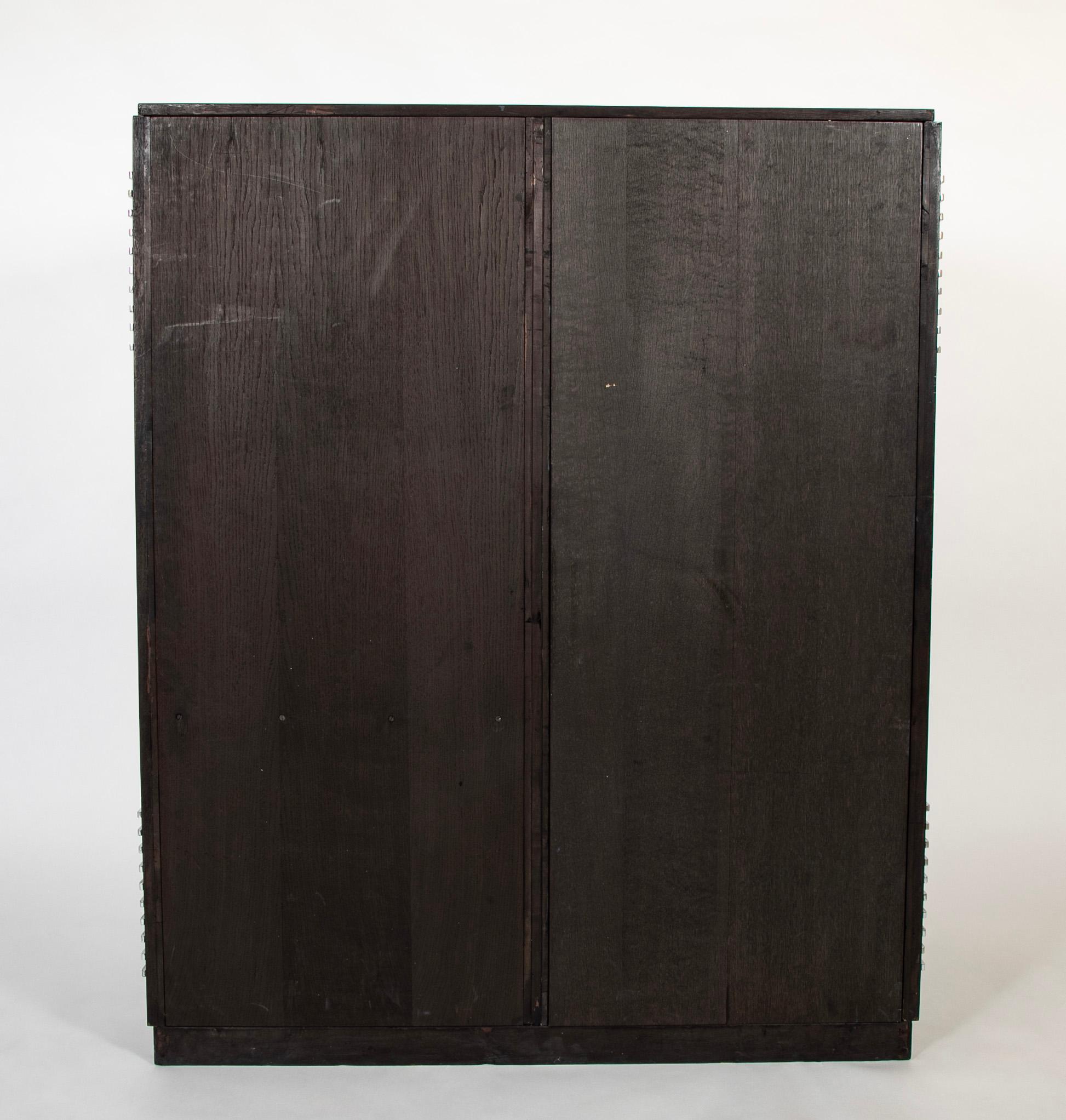 Ebonized Oak Cabinet Designed by Jean Pascaud & Produced by Maison L' IDEAL For Sale 8