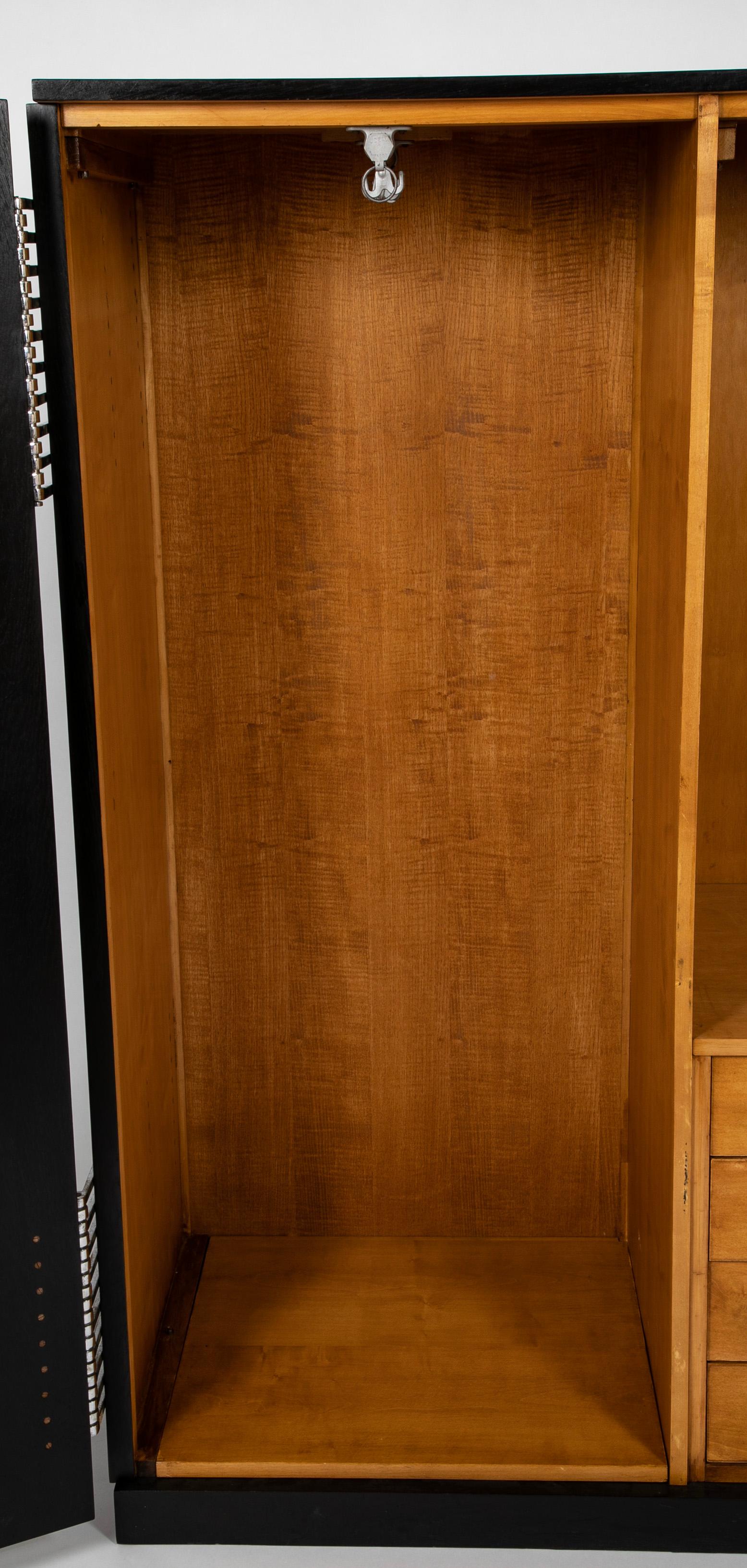 Ebonized Oak Cabinet Designed by Jean Pascaud & Produced by Maison L' IDEAL For Sale 2