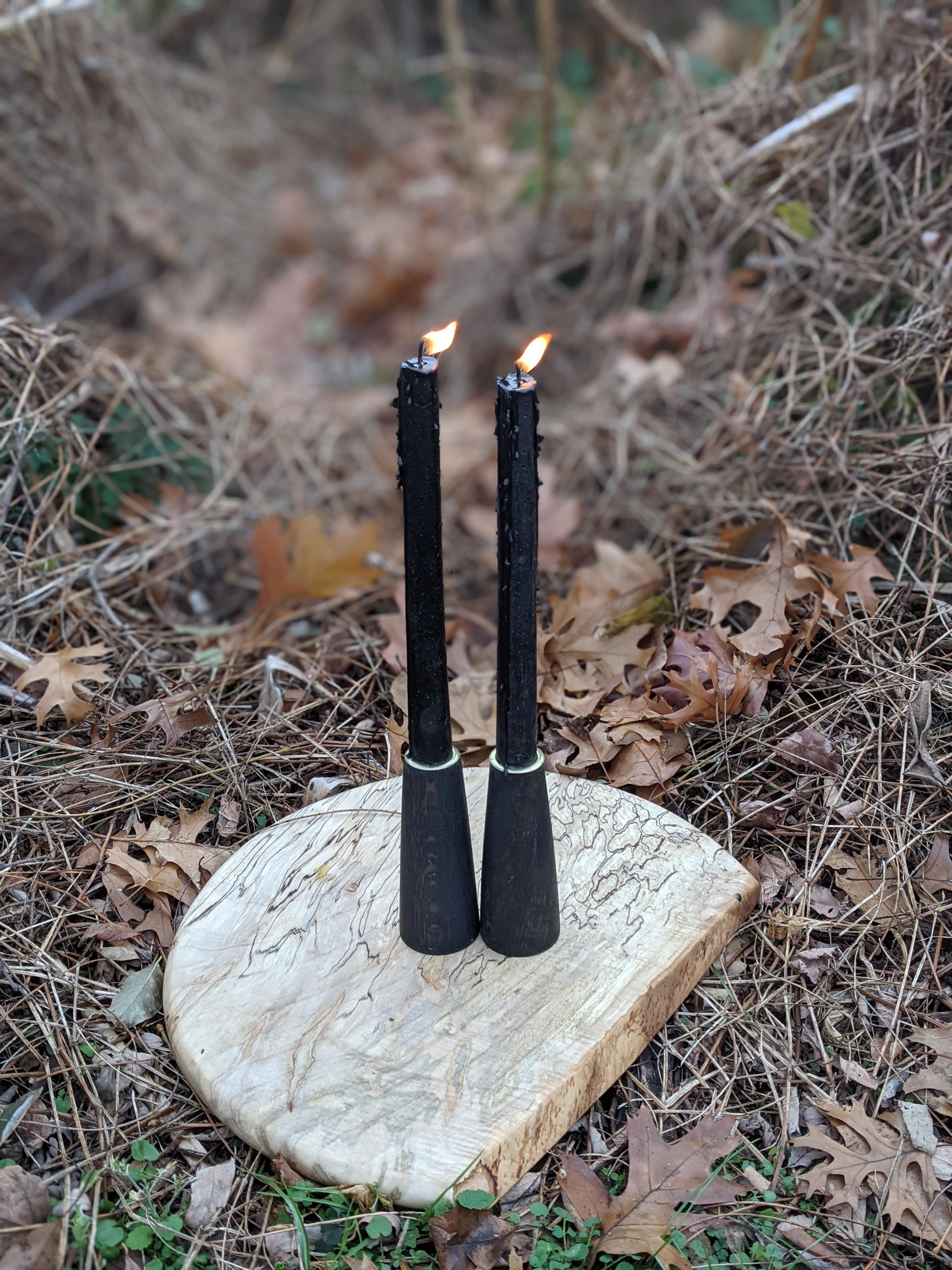 Ebonized Oak Candlesticks In New Condition For Sale In Philadelphia, PA