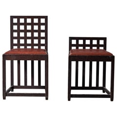 Ebonized Oak Chair and Stool