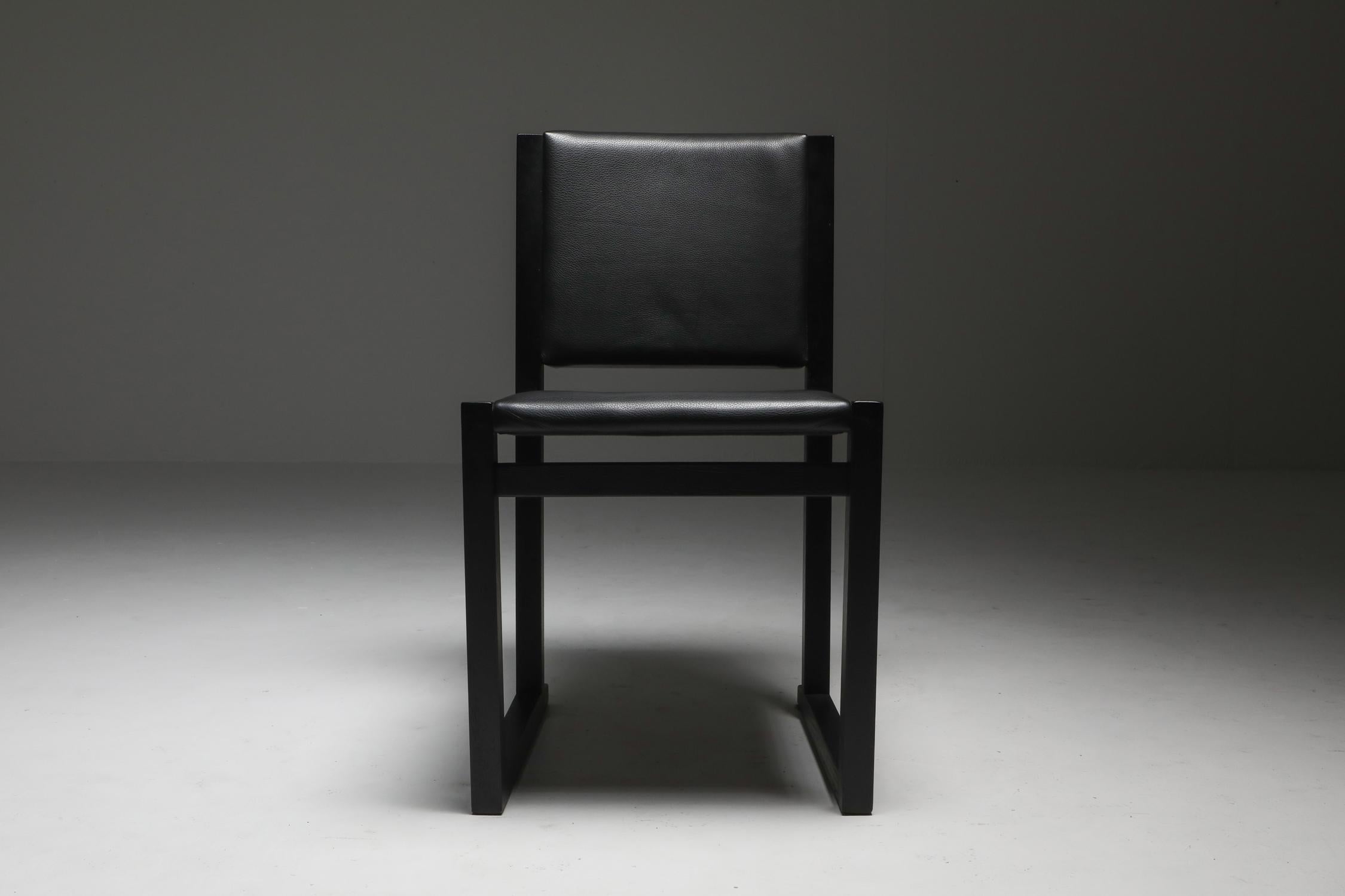 Ebonized Oak Dining Chairs by Antonio Citterio for Maxalto, 2000s For Sale 4