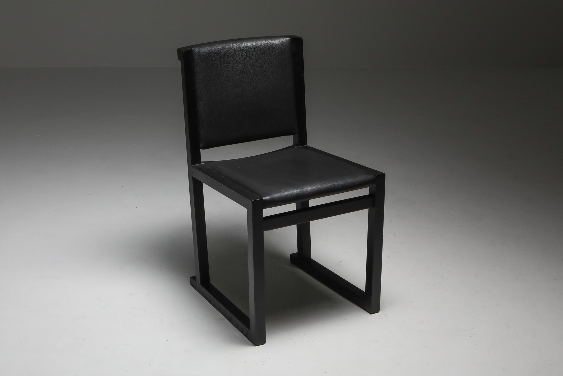 Ebonized Oak Dining Chairs by Antonio Citterio for Maxalto, 2000s For Sale 5