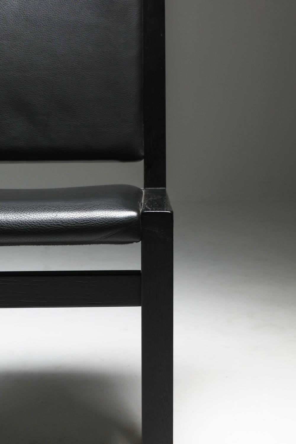 Contemporary Ebonized Oak Dining Chairs by Antonio Citterio for Maxalto, 2000s For Sale