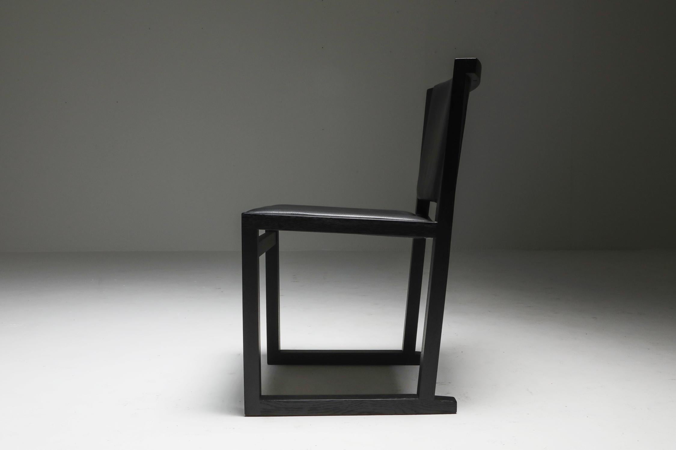 Ebonized Oak Dining Chairs by Antonio Citterio for Maxalto, 2000s For Sale 2