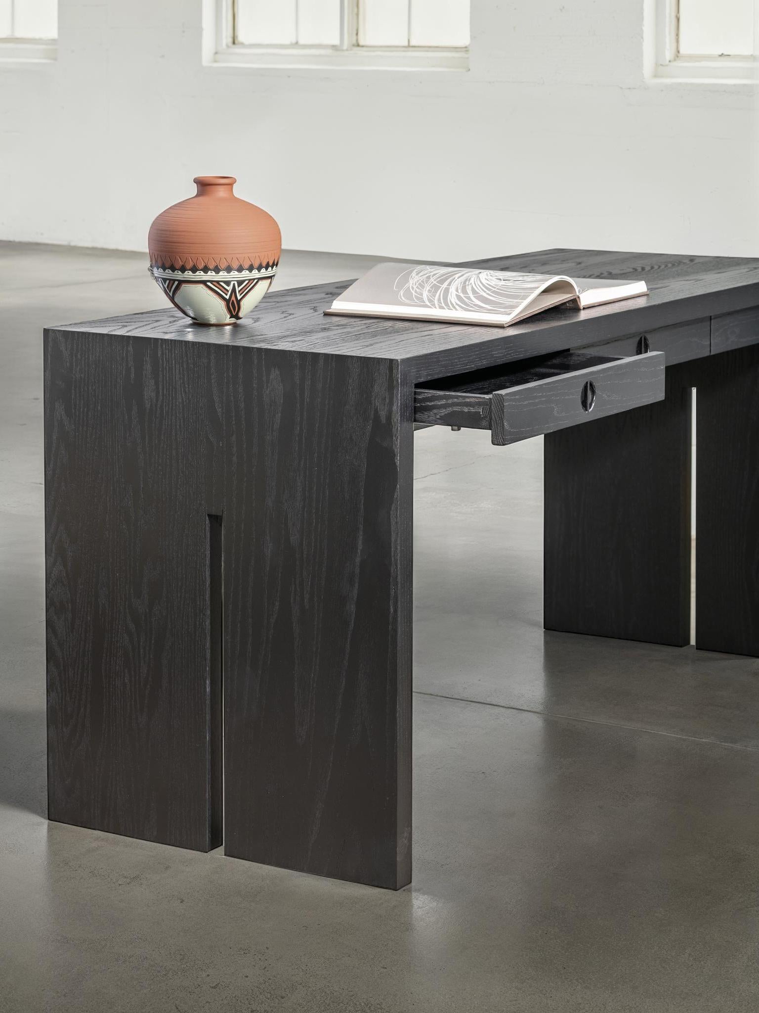 American Ebonized Oak Jameson Desk by Lynnea Jean For Sale