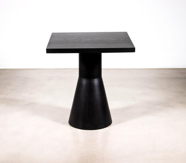 Ebonized Oak Modern Wood Black Square Dining Table by Costantini