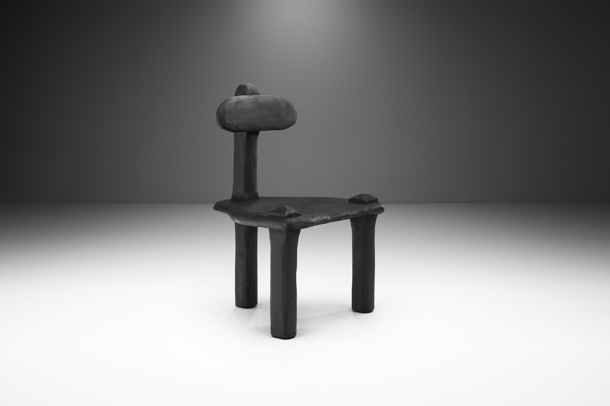 Moderne Chaise « P60 » en chêne ébénisé de Robin Berrewaerts, Belgique 2022 en vente