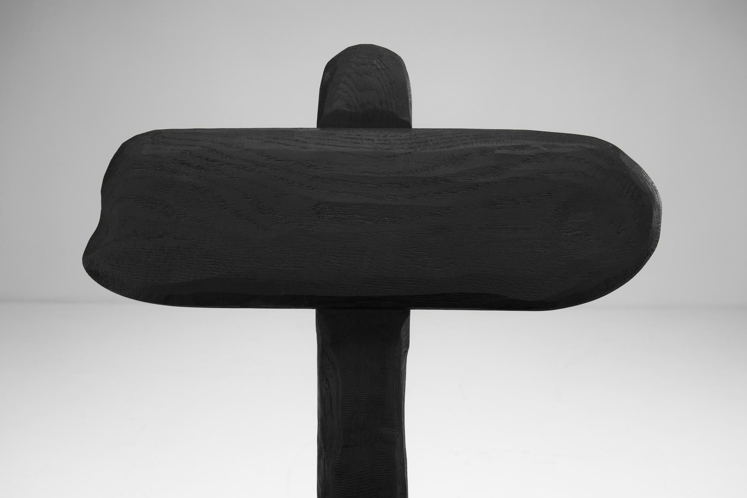 Chêne Chaise « P60 L » en chêne ébénisé de Robin Berrewaerts, Belgique 2022 en vente
