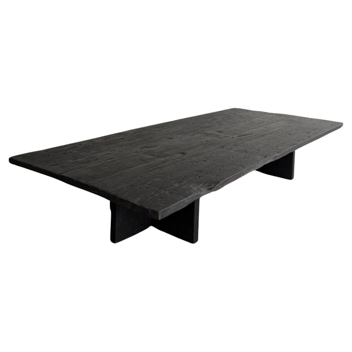 Ebonized Oak Coffee Table with T-Legs, Minimalist Design, Belgium