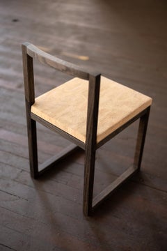 Ebonized Oak Wood and Cork Chair Dining or Writing Desk Chair Porto Chair