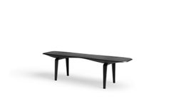 Banc en bois de chêne ébénisé avec plateau sculpté par Miduny, fabriqué en Italie