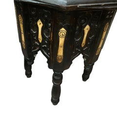 Ebonized Octagonal Shape Cocktail Table, Morocco, 19th Century